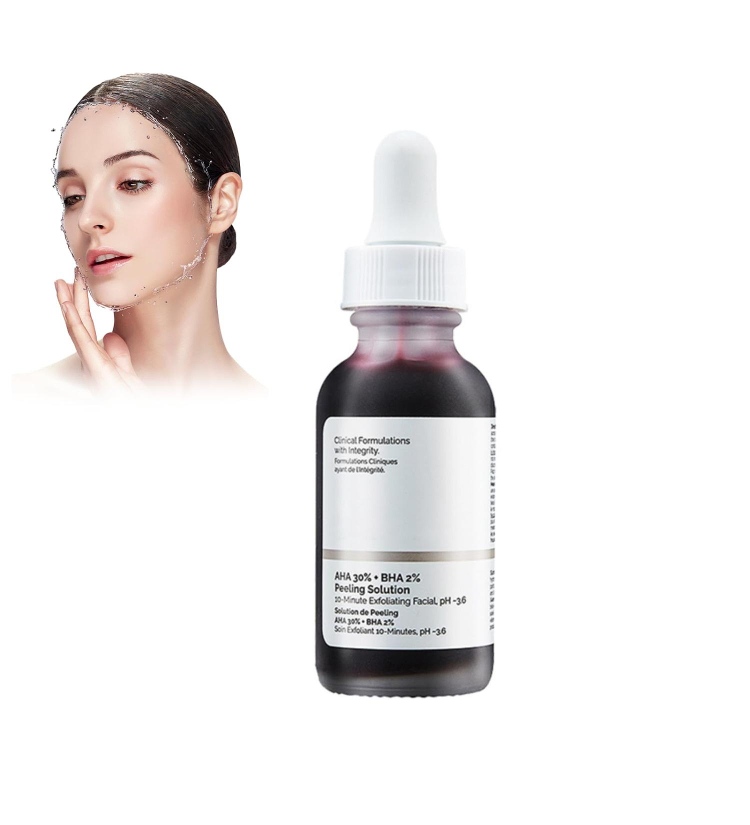 FunnAura AHA 30% + BHA 2% Peeling Solution Exfoliating Facial Serum Fighting Blemishes Reduces Pore Congestion(30 Ml) - Buy Online on GoSupps.com