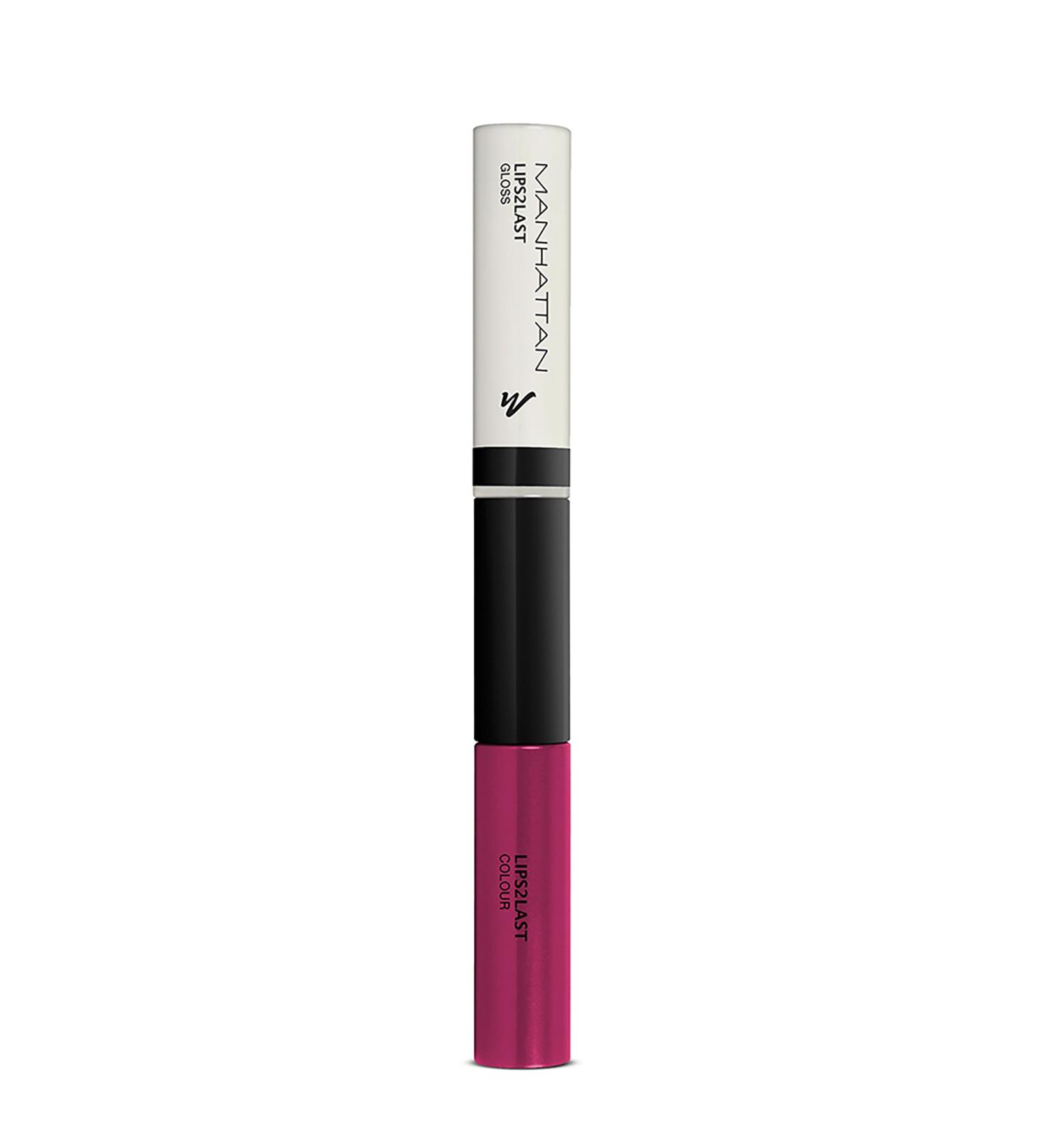 Manhattan Lips2Last Colour & Gloss - Pink Berry 46T | Long-Lasting Lip Colour & Gloss (8ml) - International Shipping Available - Buy Online on GoSupps.com
