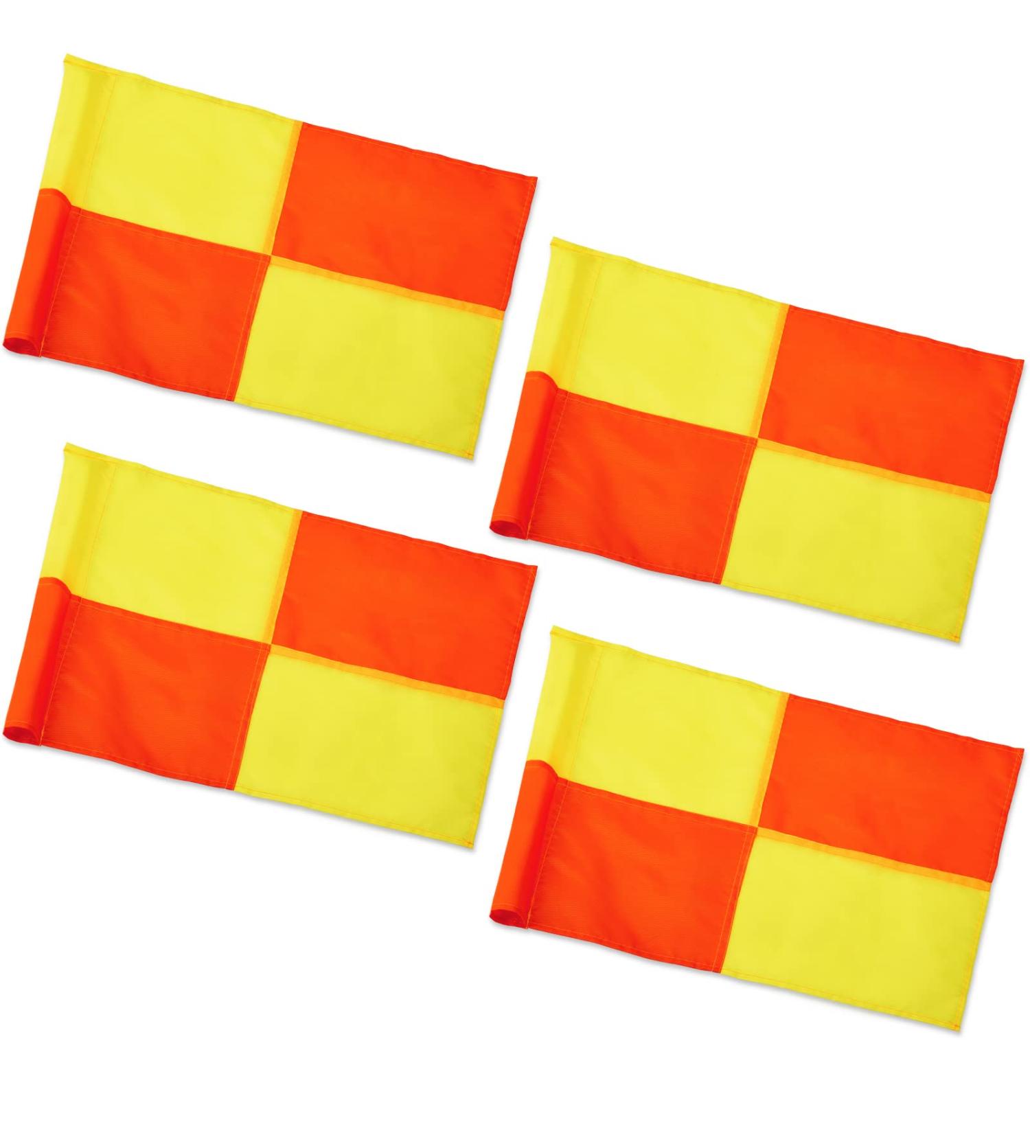 Soccer Referee Flags - Set of 4 Portable Big Square Corner Flags for Soccer Field & Volleyball Training - Buy Online on GoSupps.com