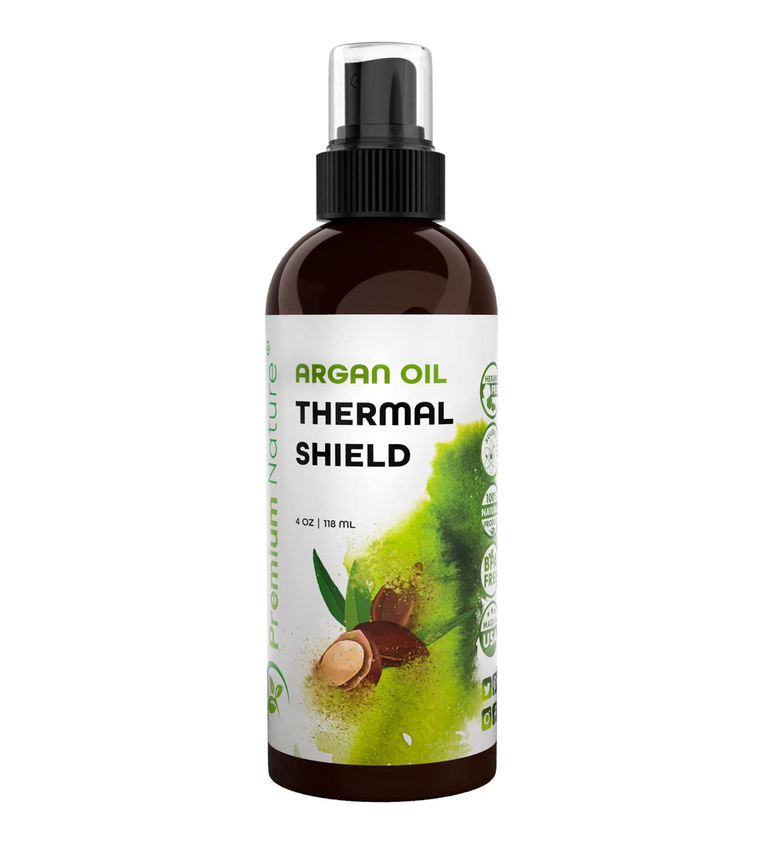 Argan Oil Heat Protectant Spray - Thermal Hair Protector for Flat Iron, Heat Styling & Frizz Control - Buy Online on GoSupps.com