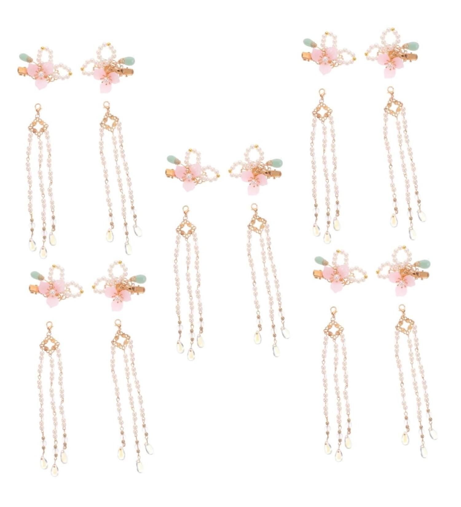 Angoily 5 Pairs Comb Traditional Hair Metal Hair Clips Chinese Hair Accessories Washing Capsules Flower Hair Clip Flower Headpiece Hanfu Headdress Kimono Hair Clip Pair Clip Tassel Pearl - Buy Online on GoSupps.com