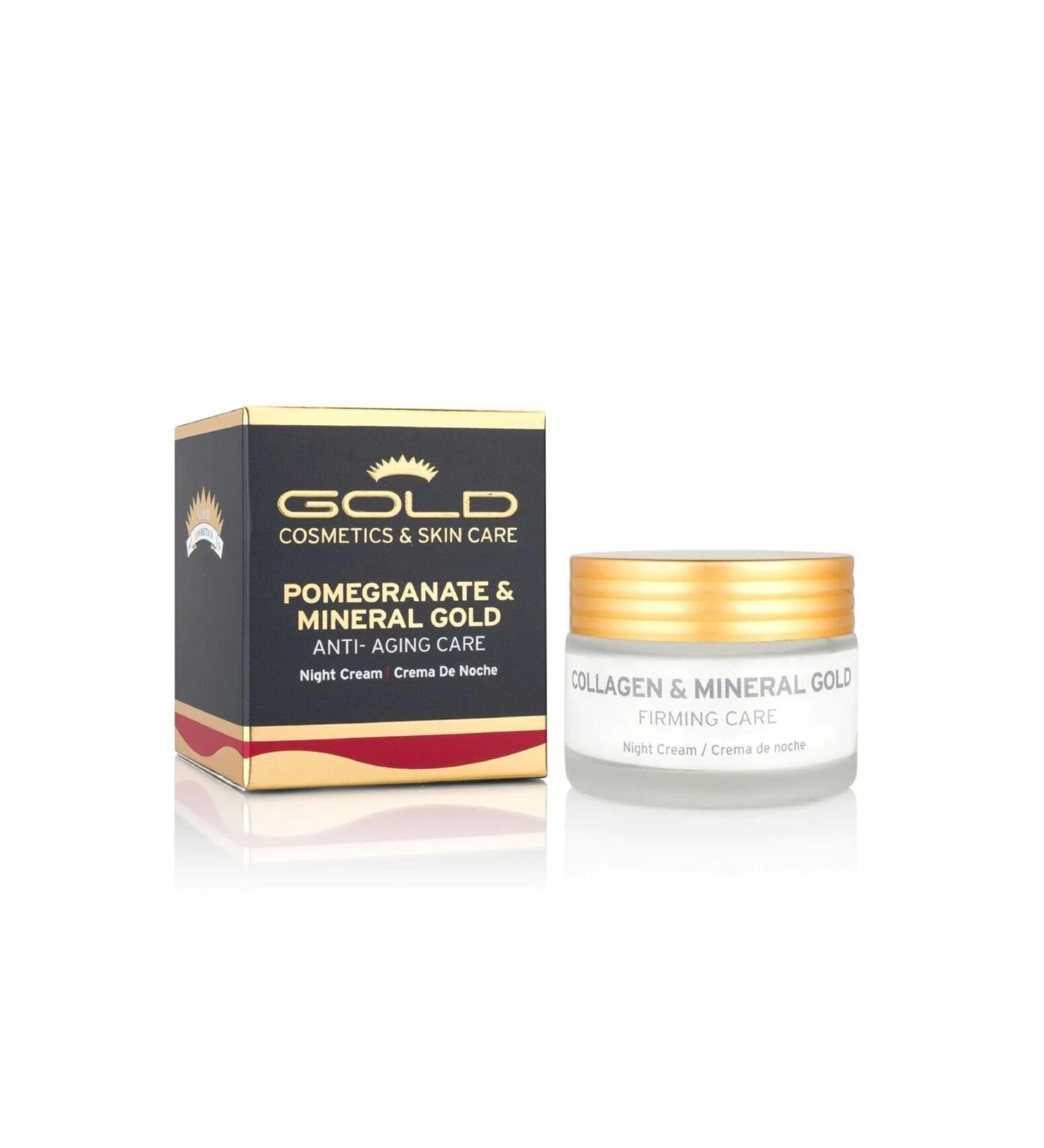 Gold Cosmetics & Skin Care Pomegranate & Mineral Skincare with Collagen for Glowing Skin (Night Cream 50 ml) Night Cream 1 Fl Oz (Pack of 1)