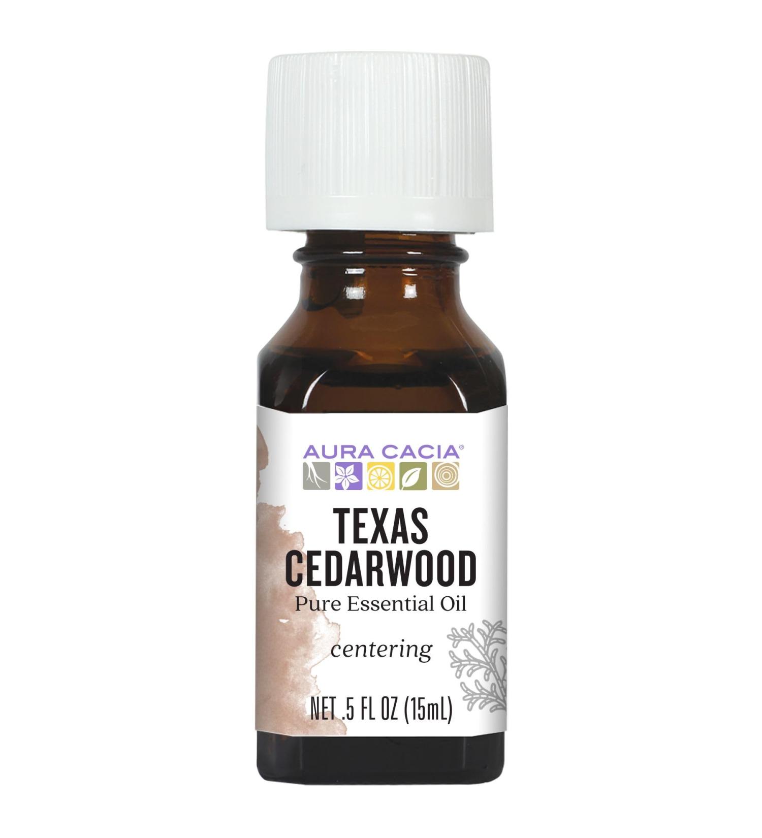 Aura Cacia Pure Texas Cedarwood Essential Oil | 0.5 fl. oz. | Juniperus Mexicana - Buy Online on GoSupps.com