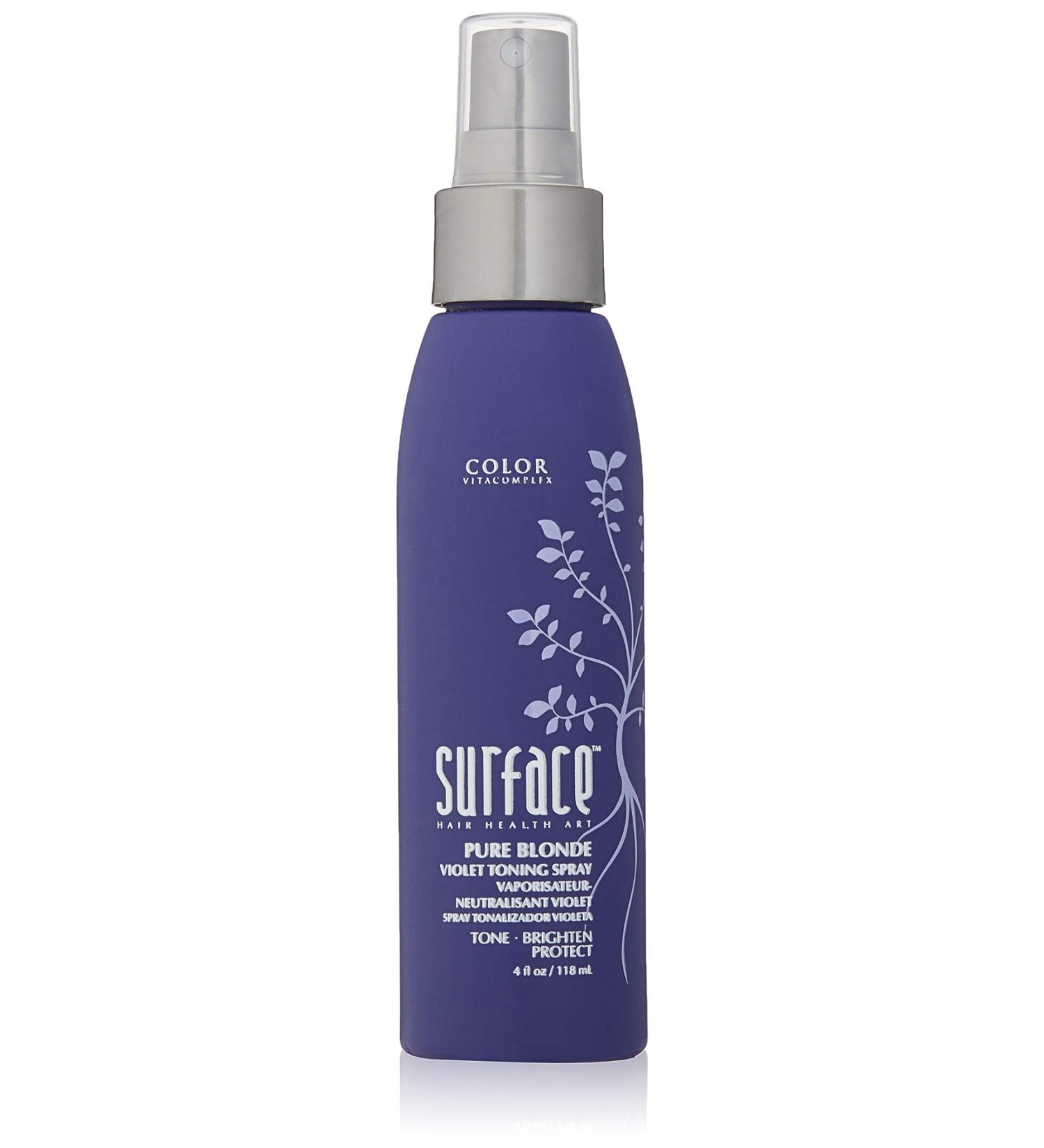 Surface Hair Pure Blonde Violet Toning Spray - 4 fl oz - Eliminates Brassy Tones for Blonde, Platinum, Ash, Silver, and Gray Hair - Buy Online on GoSupps.com