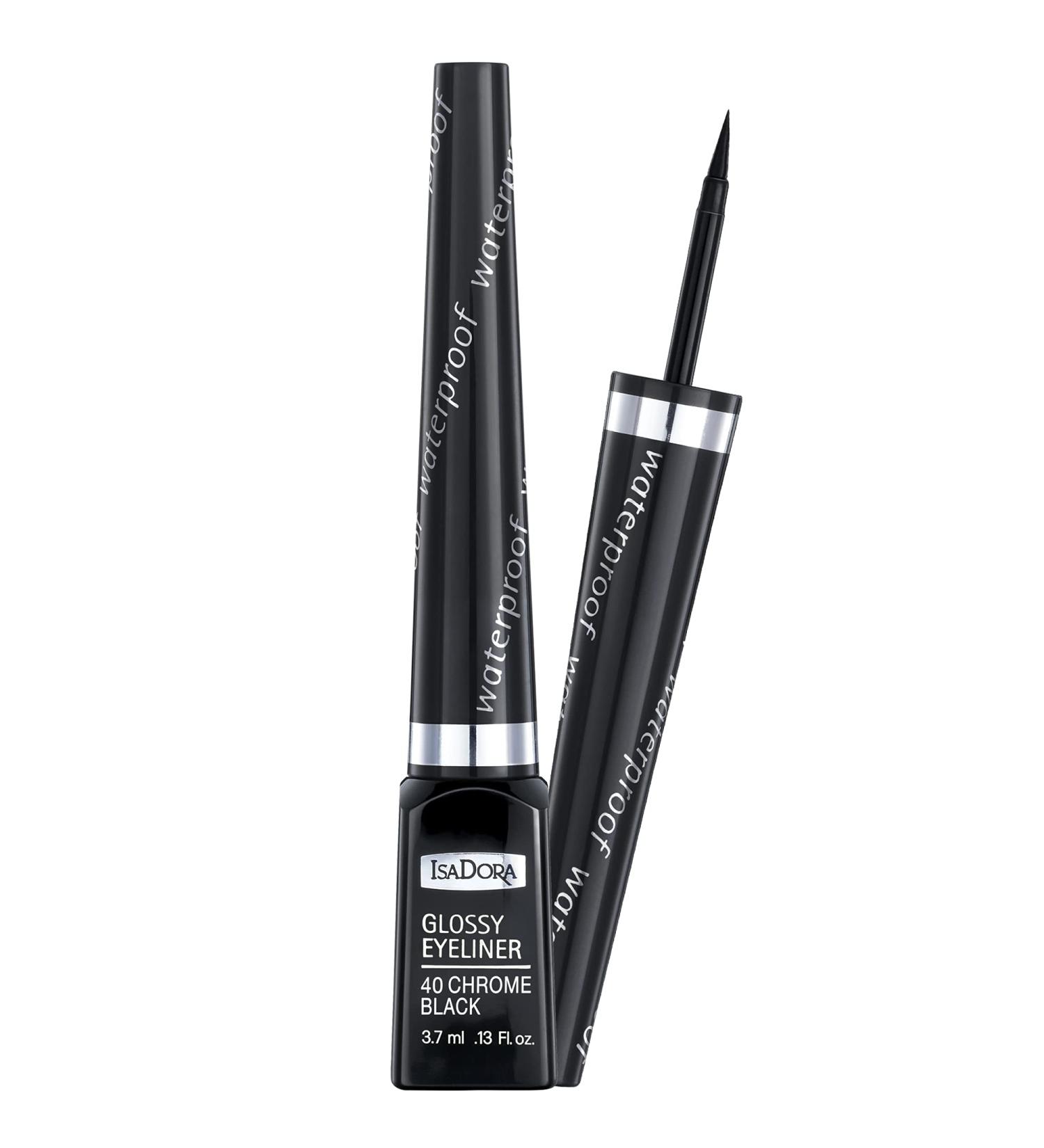 IsaDora Glossy Eyeliner Waterproof 40 Chrome Black for Sensitive Eyes - 3.7 ml / .13 Fl. oz - Buy Online on GoSupps.com