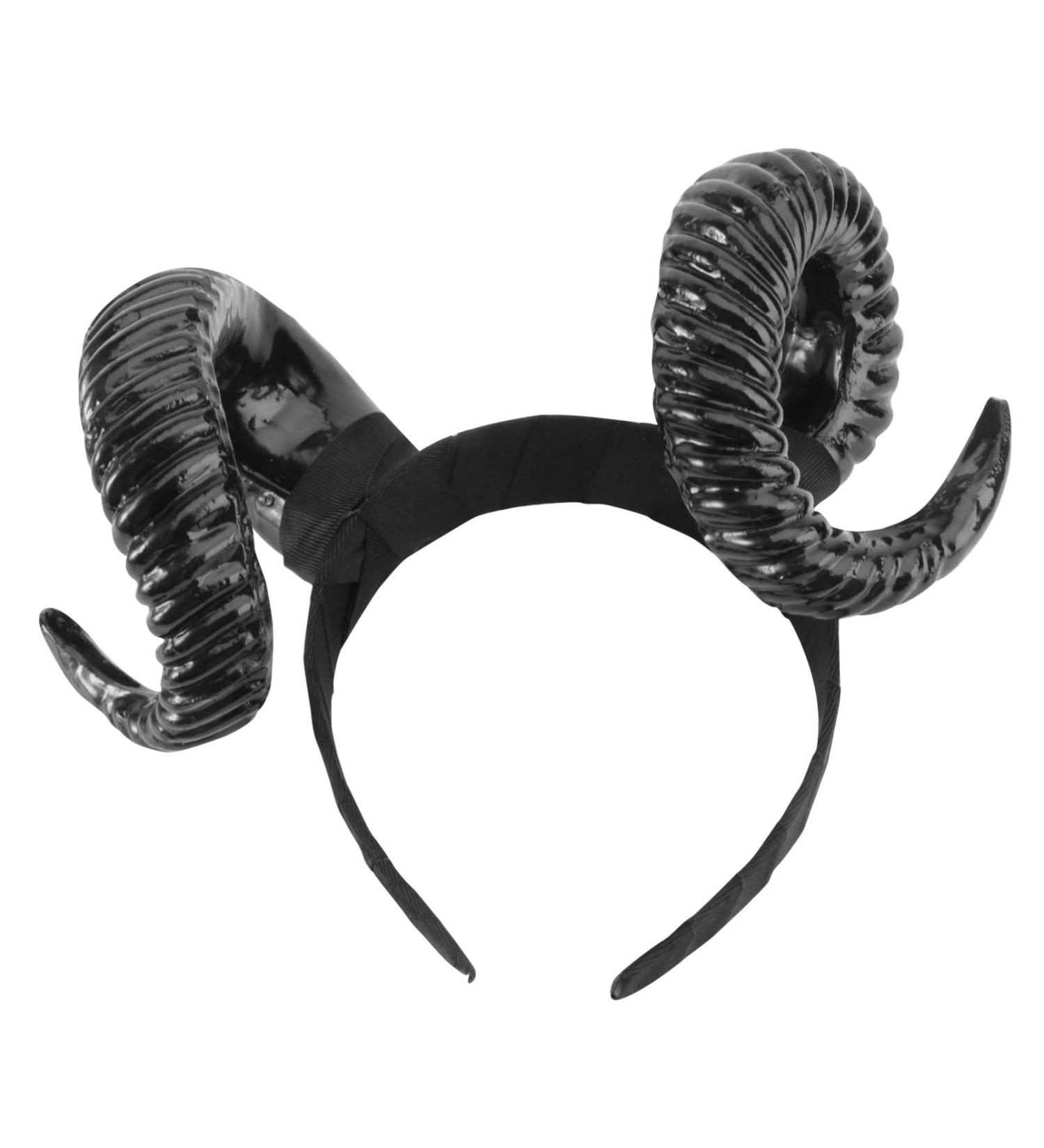 Large Horn Headband Black Devil Horn Hair Hoop Cosplay Ox Horn Hair Accessories for Party Halloween - Buy Online on GoSupps.com