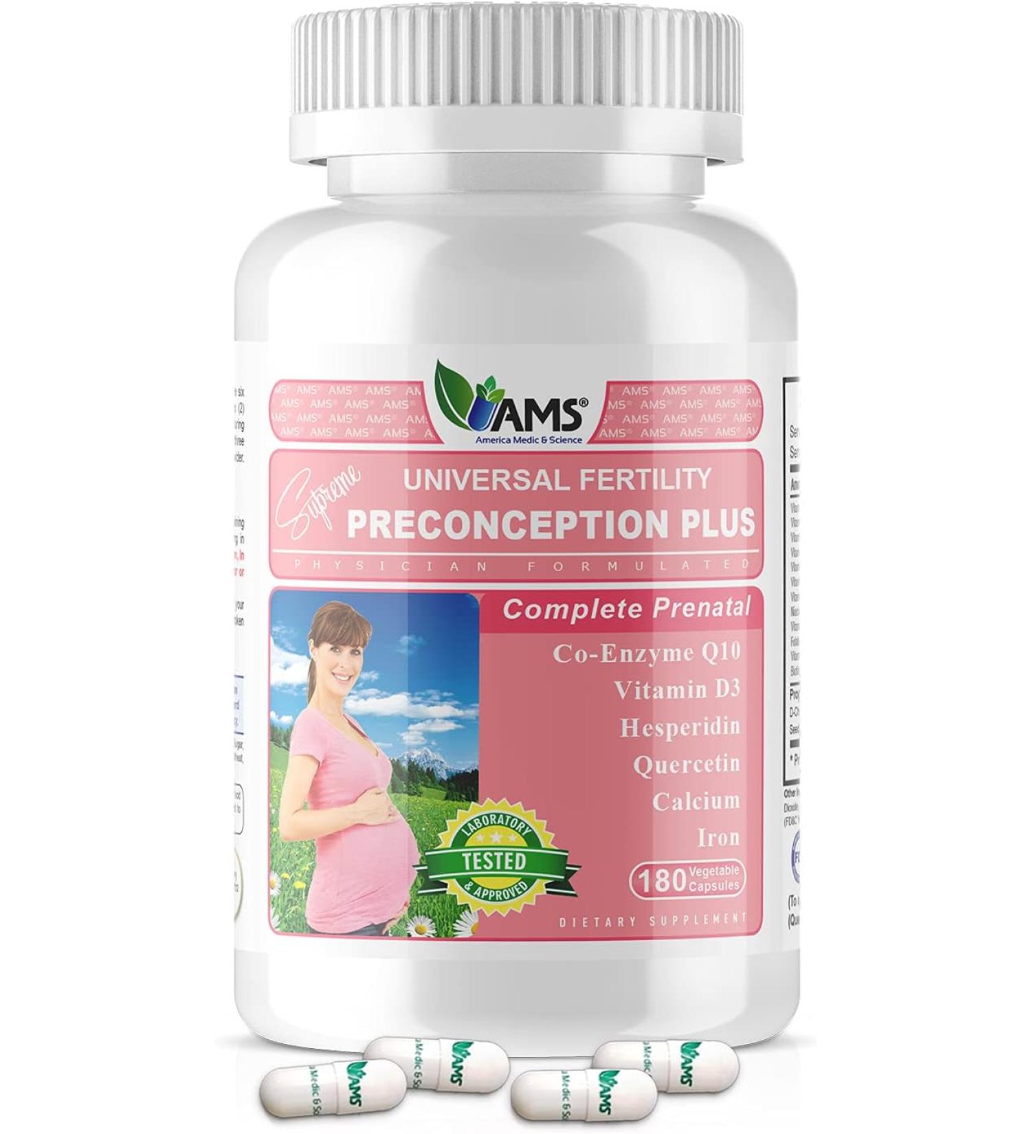 America Medic & Science Preconception Plus - 180 Vegetable Capsules - Buy Online on GoSupps.com