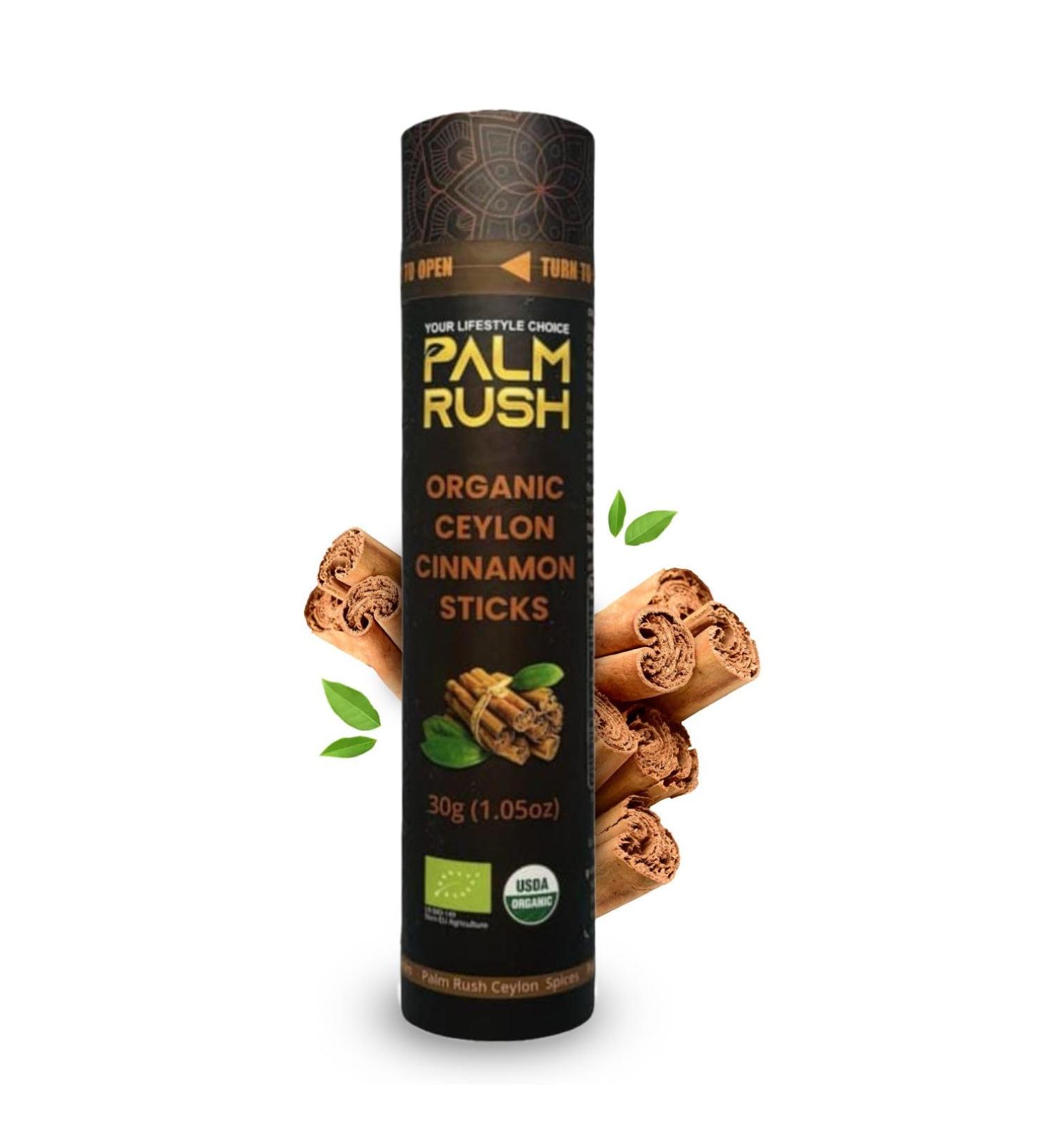 PALM RUSH Organic Ceylon Cinnamon Sticks Premium Grade USDA Certified Authentic Sri Lankan True Cinnamon (30g (1.05oz)) - Buy Online on GoSupps.com