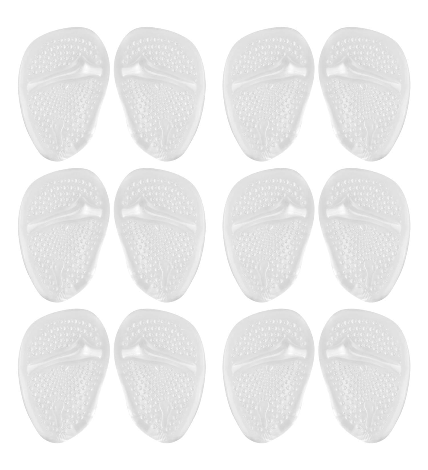 Forefoot Cushion Inserts - Gel Shoe Inserts for High Heels & Pain Relief | Reusable Midfoot Cushions for Men & Women | 6 Pairs (12 PCs) - Transparent - Buy Online on GoSupps.com