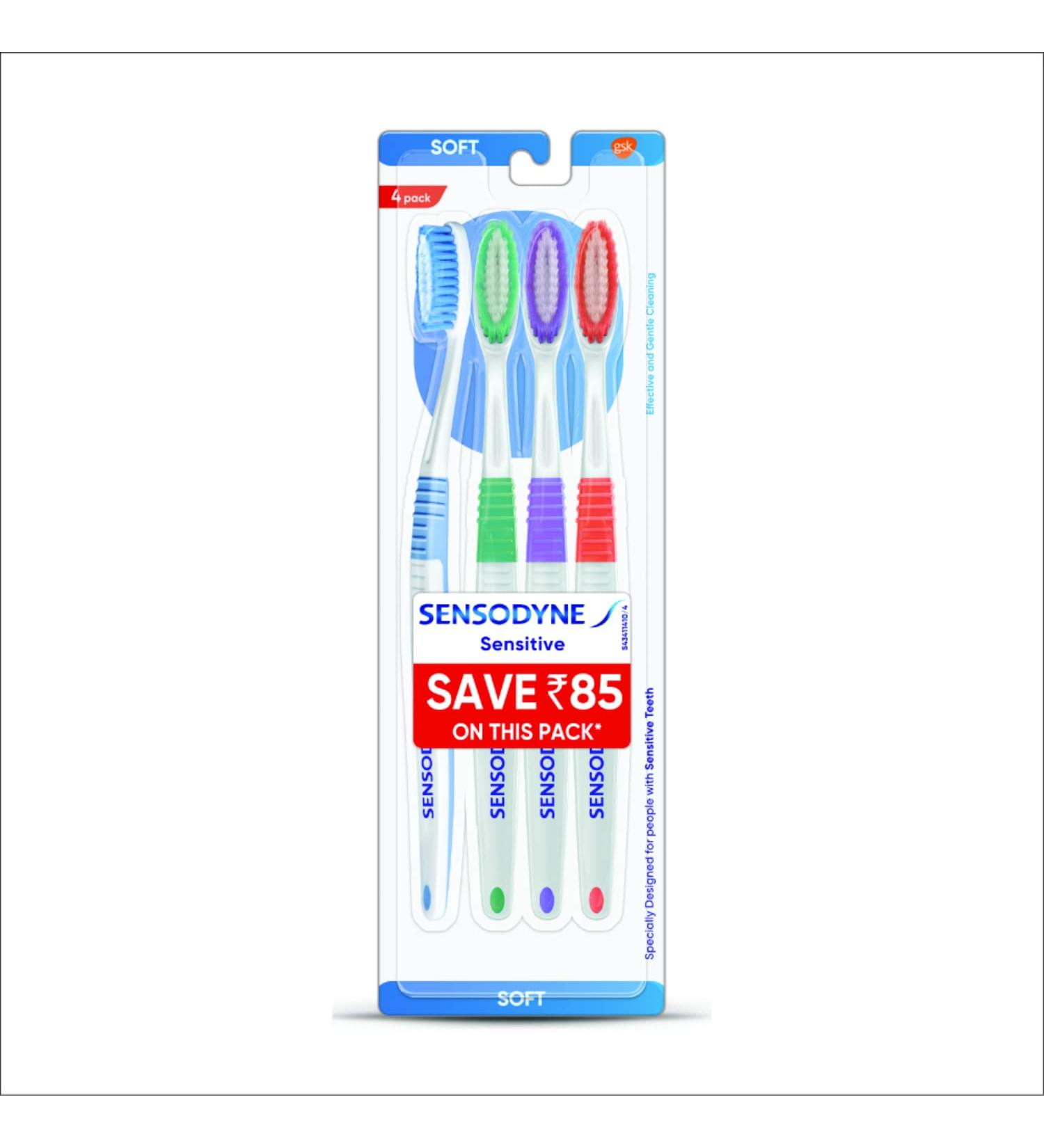 Sensodyne Sensitive Toothbrush with Soft Bristles Pack - 4 Pieces