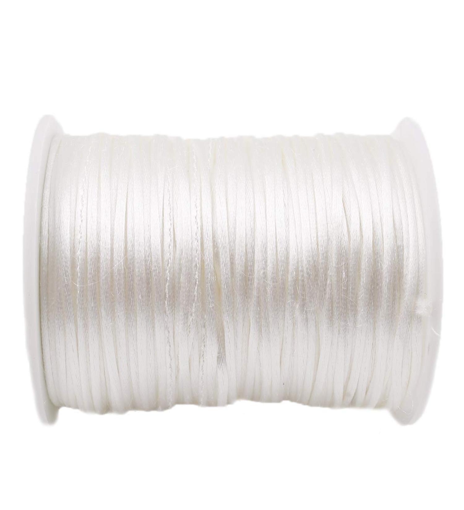 Promise Babe 75M Thin White Craft Cord for Bracelets & Jewelry Making - 1mm Beading Thread for DIY Necklaces Pacifier Chains & Teething Rings - Buy Online on GoSupps.com