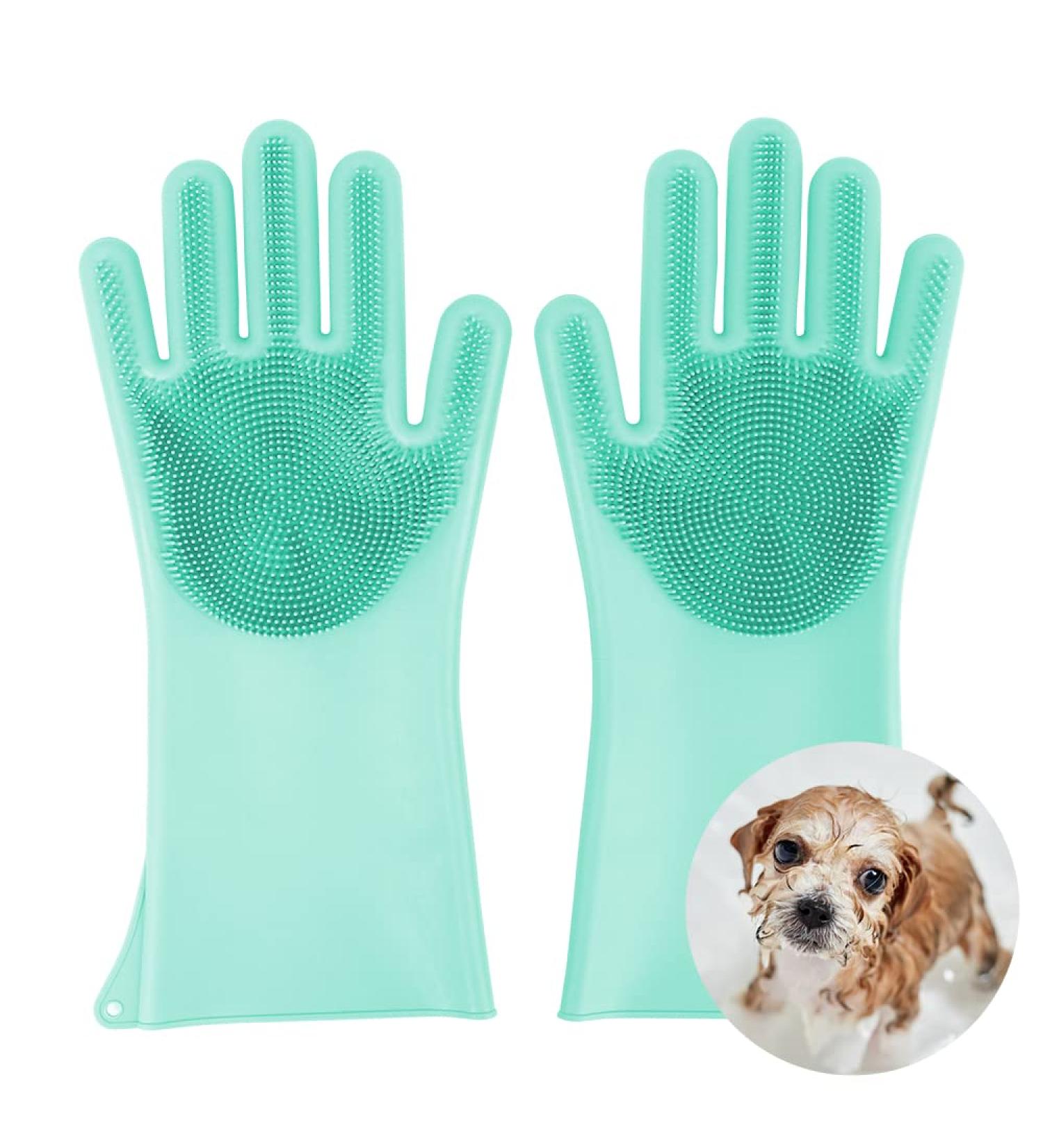 Comfpet Fell Care Gloves for Dog Hair Removal & Cat Grooming | Food-Safe Silicone Bathing & Massage Tool for Pets - Buy Online on GoSupps.com