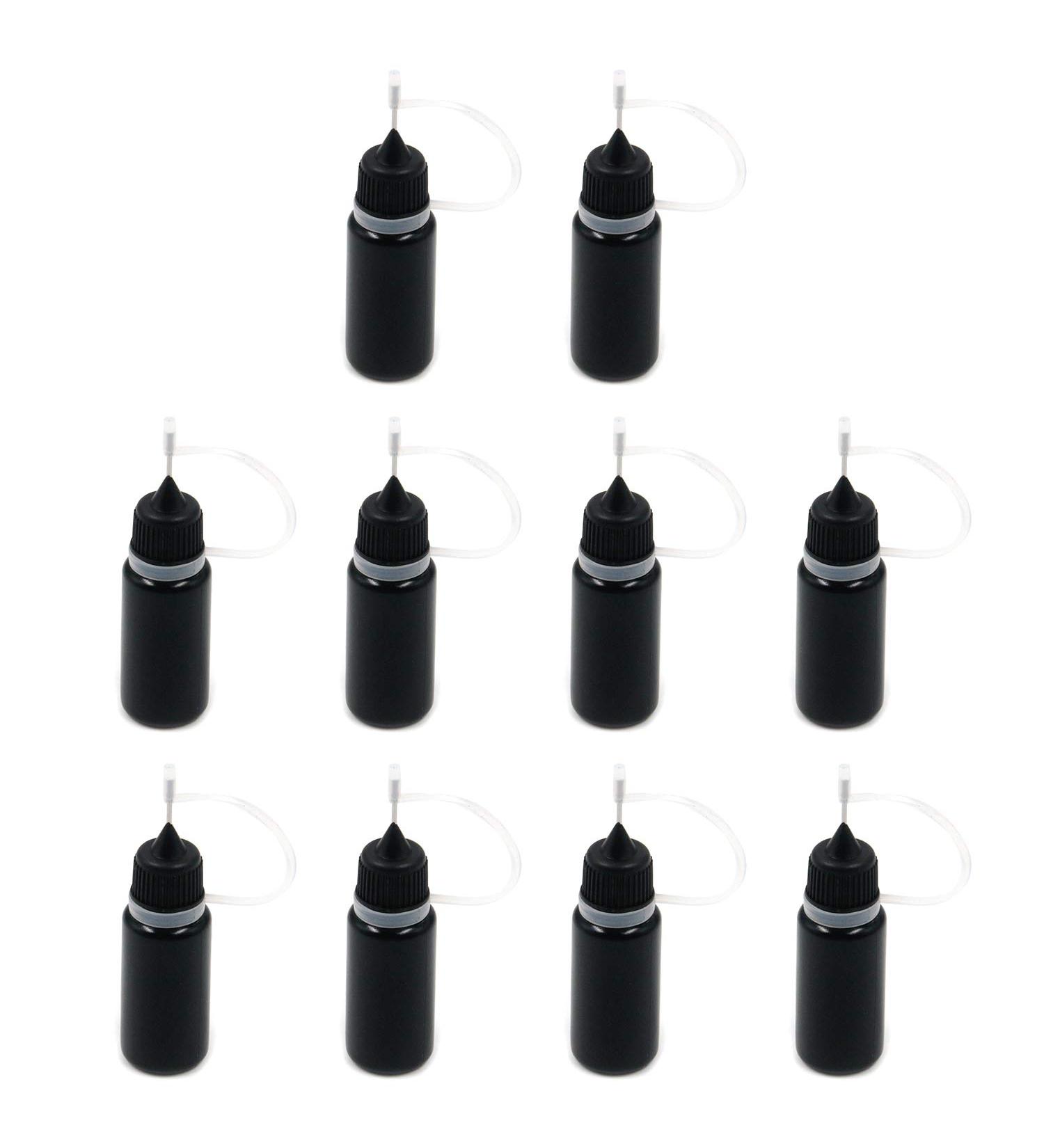 T Tulead Black Tip Applicator Metal Needle Plastic Bottle 10ml Precision Tip Applicator Bottles Pack of 10 Black 10ml - Buy Online on GoSupps.com