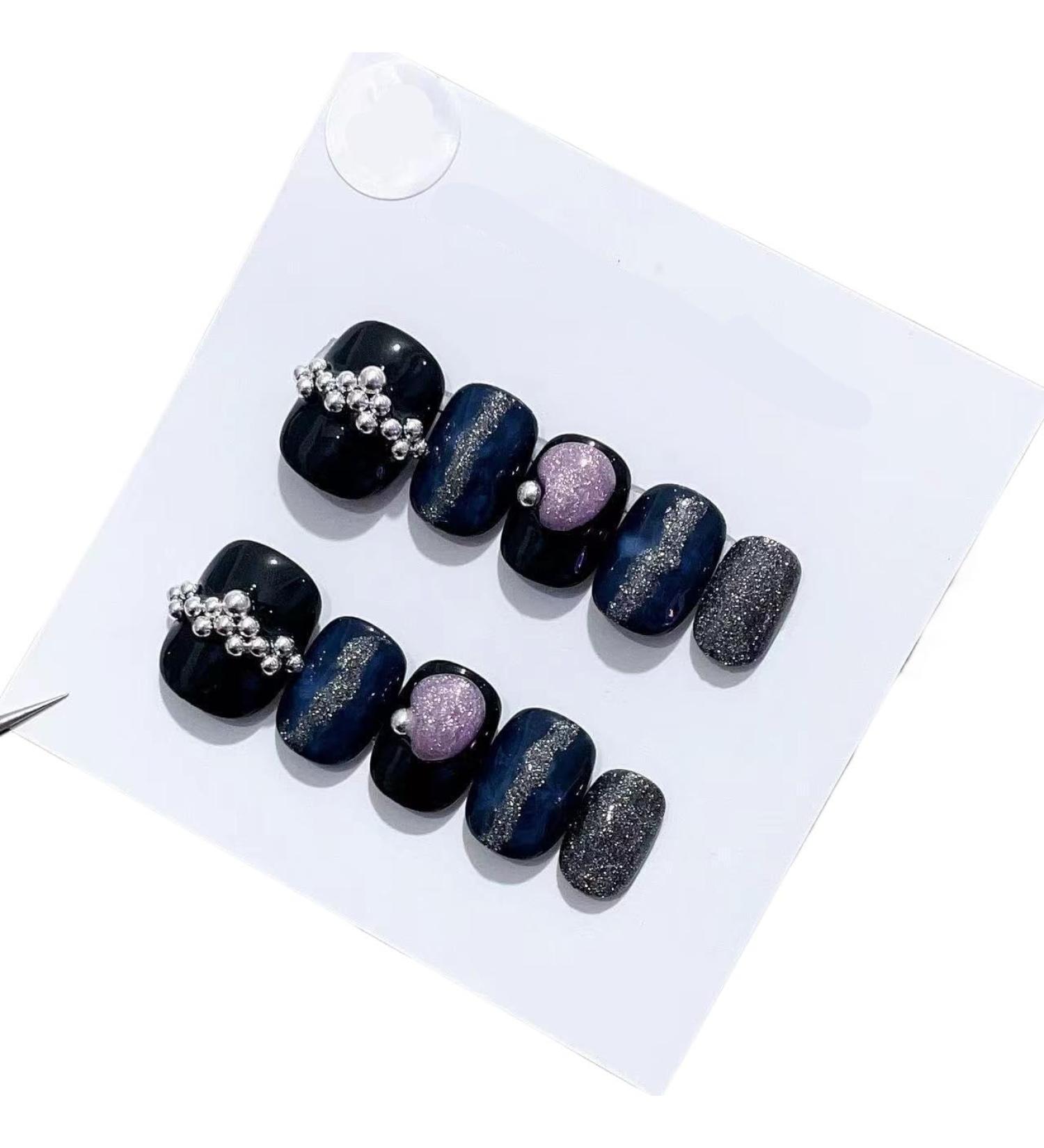 Handmade Long and Short Nail Patches for Artificial Nail Enhancement(Color:19586 Size:XS) - Buy Online on GoSupps.com