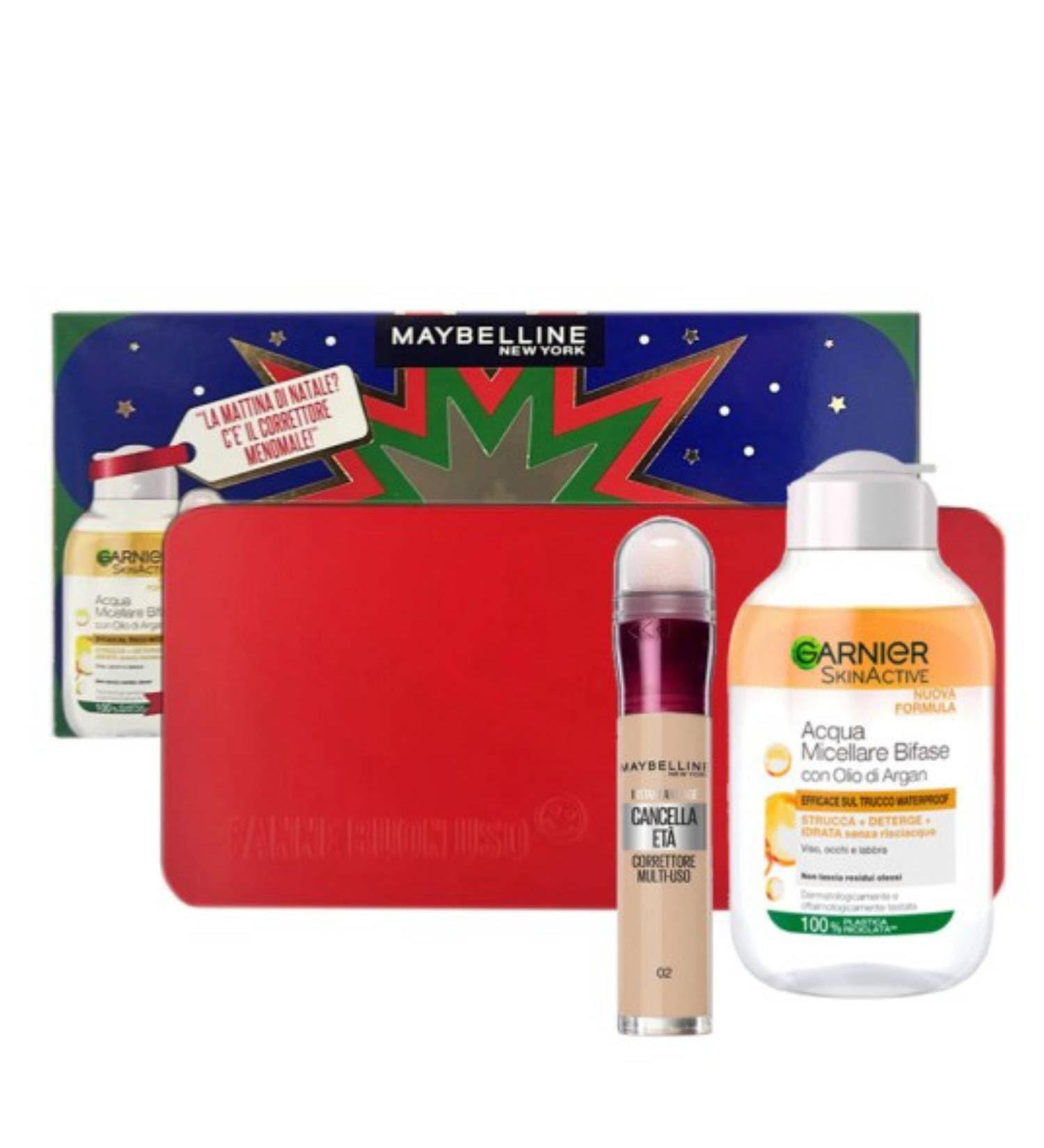 Maybelline Maybelline Women's Gift Set: Eraser Concealer Eta 02 and Garnier Biphasic Micellar Water 100ml with Pouch