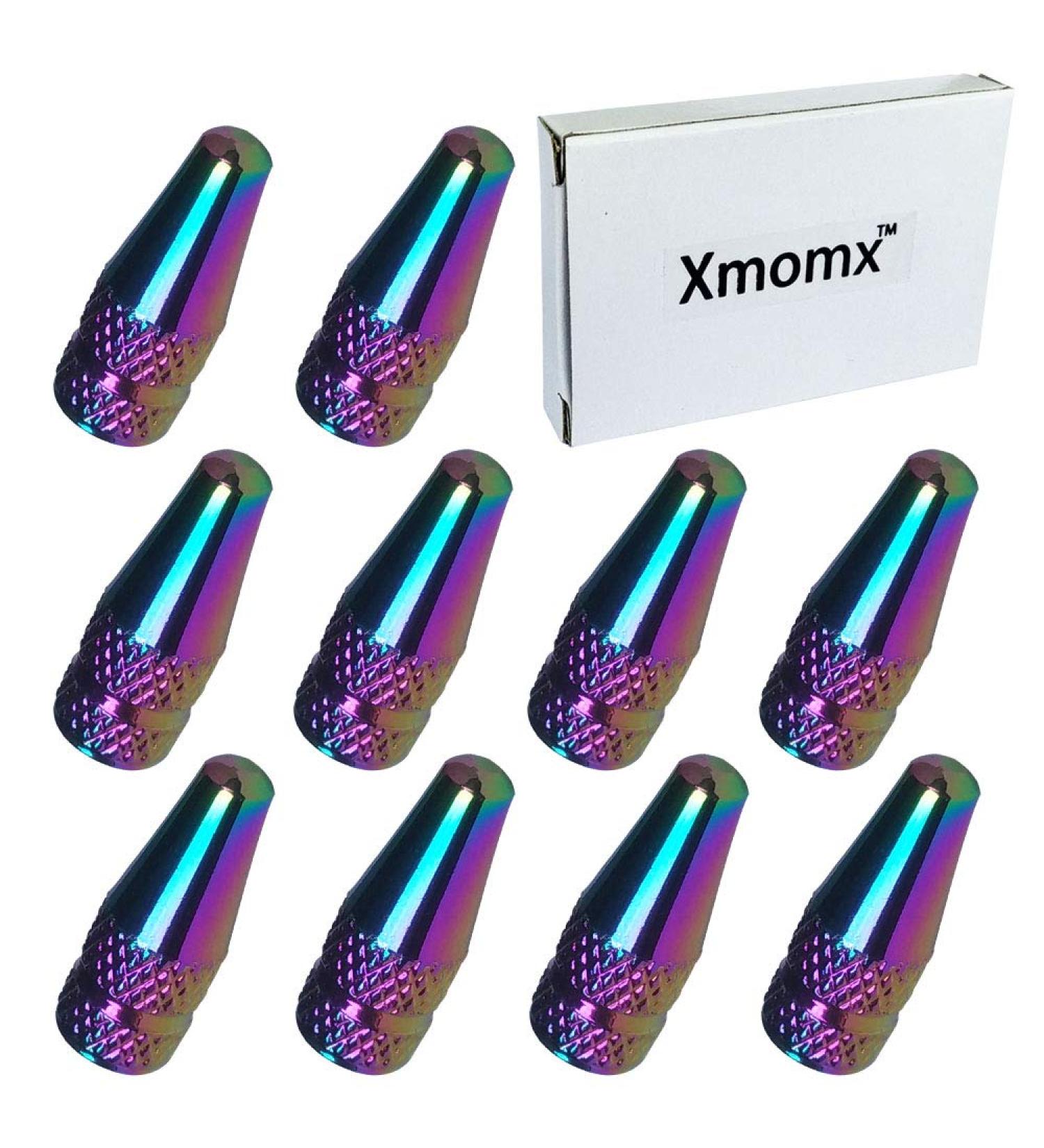 Xmomx 10 Pcs Fantasy Colorful MTB Presta Bike Bicycle Road Racing Coloured Metal Anodized Machined Aluminum Alloy Tire French Style Valve Cap Dust Covers