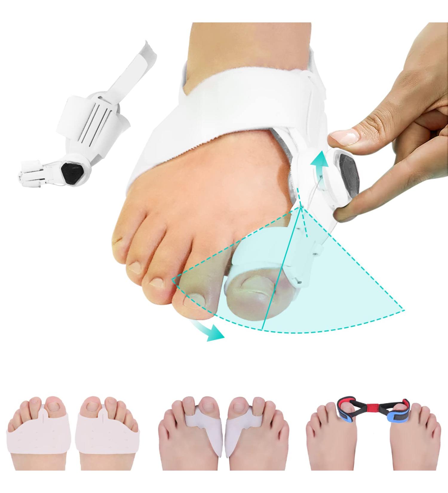 Orthopedic Bunion Corrector for Women & Men - Adjustable Toe Straightener with Silicone Pad and Heel Strap - Buy Online on GoSupps.com