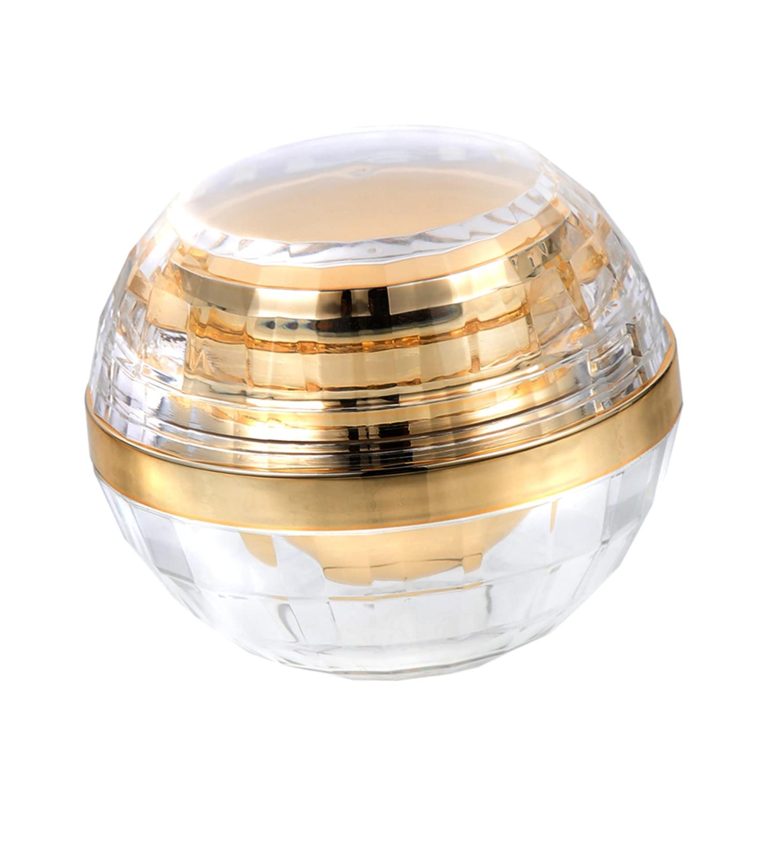 POPETPOP Cream Bottle 5g Cosmetic Jars Cosmetic Water Bottle Body Cream Jars Empty Lotion Jars Black Empty Face Cream Containers Travel Acrylic Bottle Body Multifunction Storage Bottle 7.1X6X6CM Golden - Buy Online on GoSupps.com