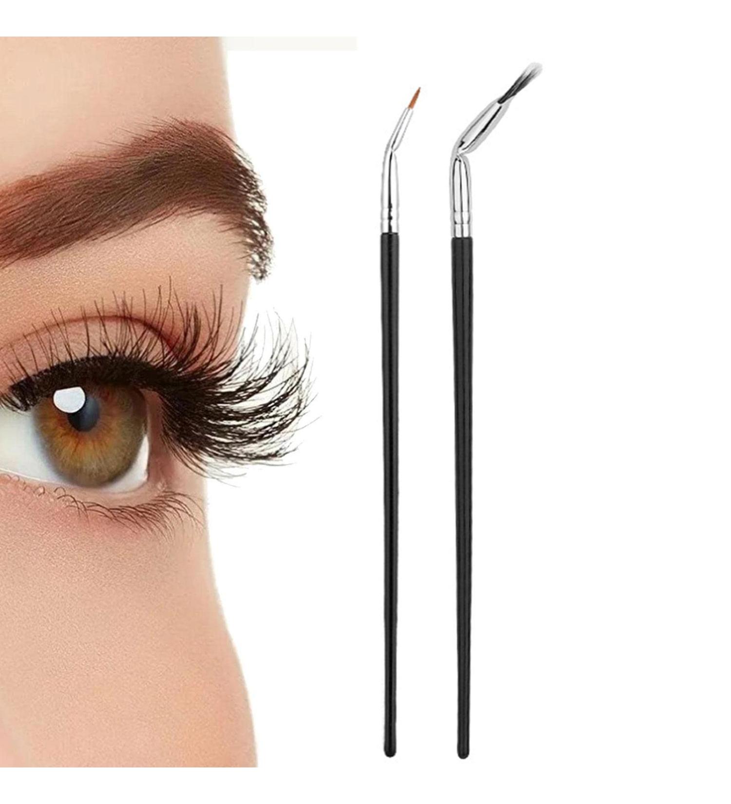 Angled Fan Eyelash Brush - Firm 120 Angle Eyeliner Brushes - Multipurpose Makeup Tool for Lashes and Eyeliners Creating The Perfect Makeup Fulenyi - Buy Online on GoSupps.com