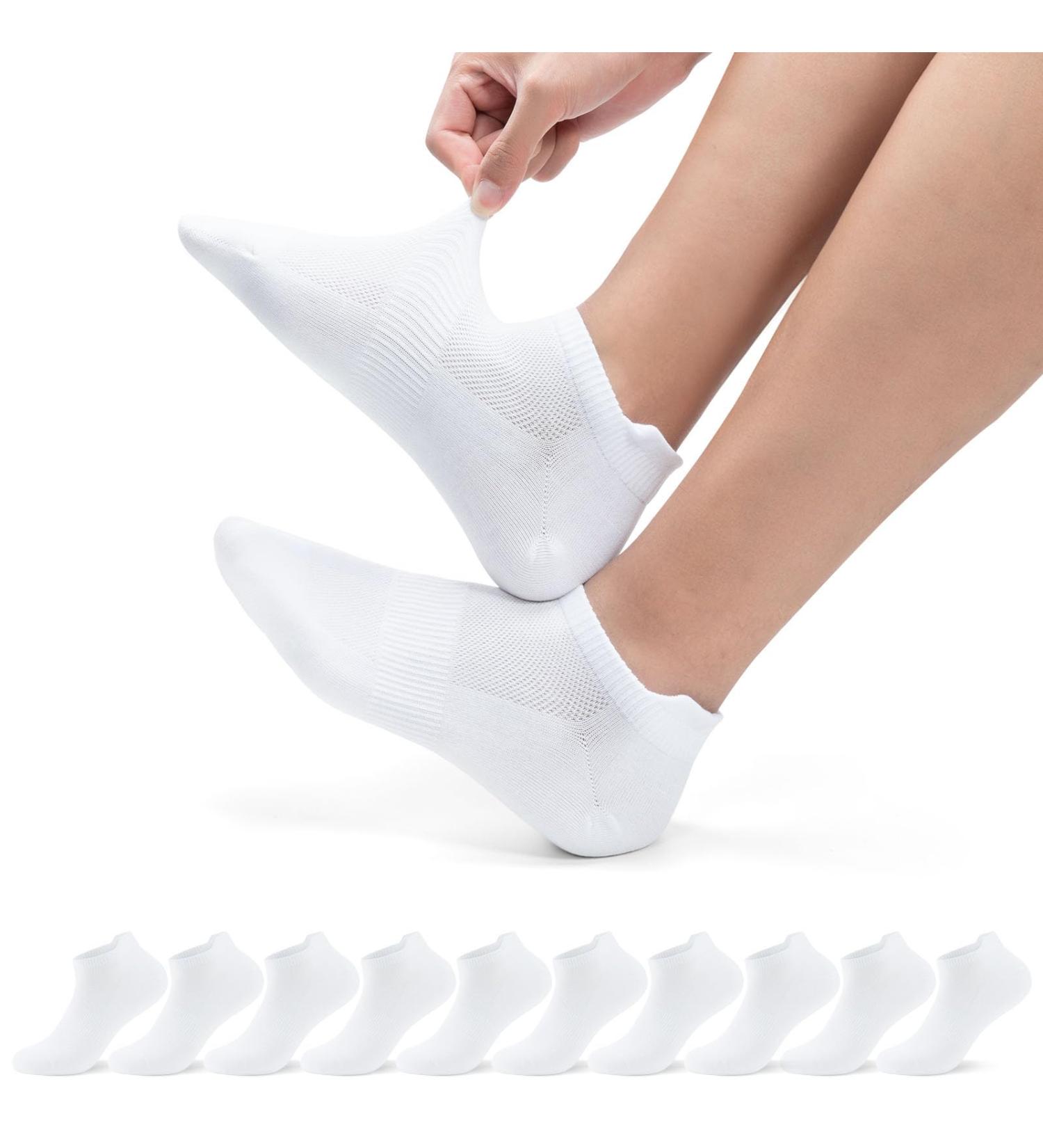 Buy Puliou 10 Pairs Short Cotton Sports Socks for Men & Women | Breathable Running & Hiking Socks Size 39-42 - White - Buy Online on GoSupps.com
