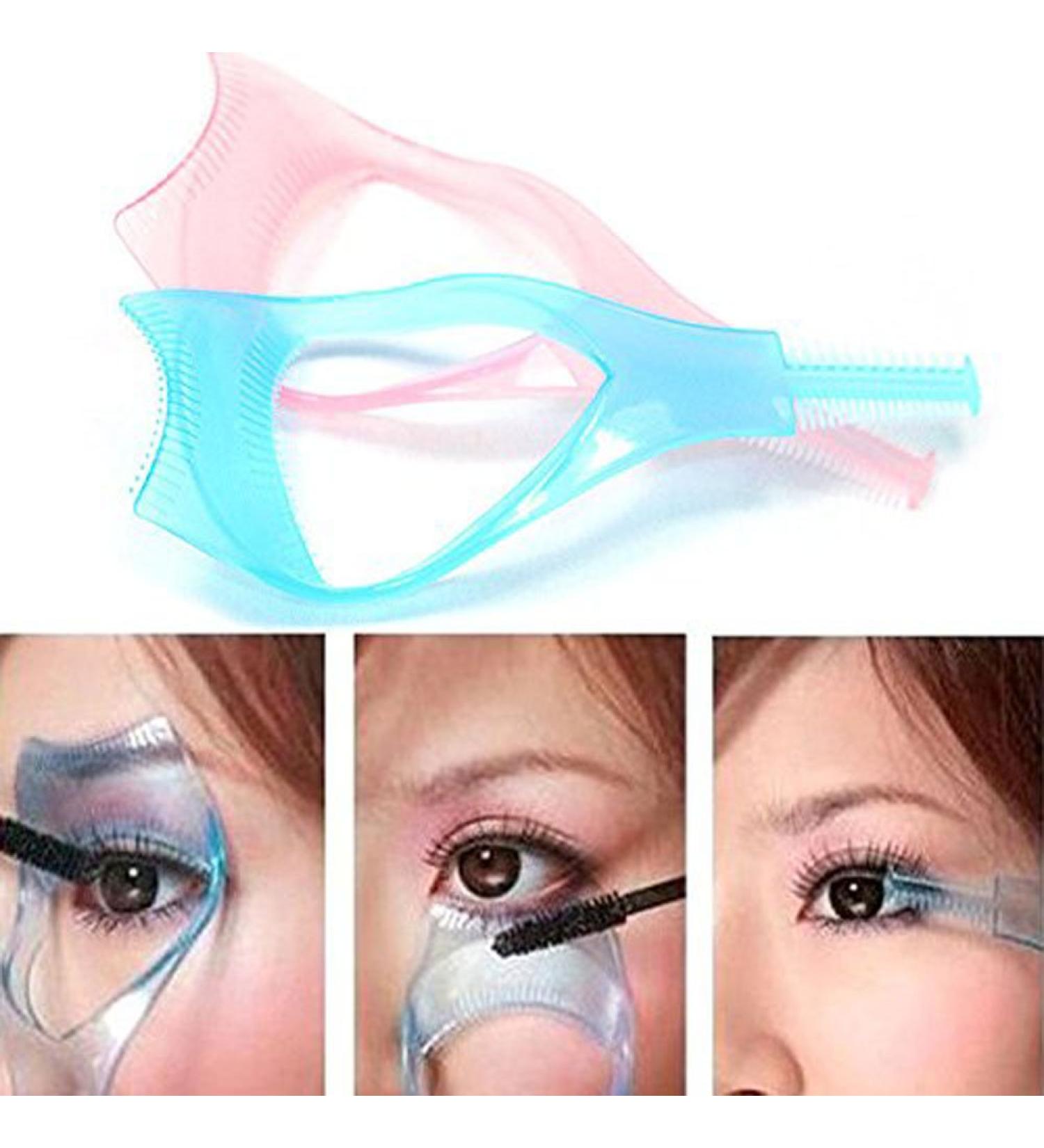 2Pcs Plastic 3 in 1 Eyelash Tool: Upper Lower Eye Lash Mascara Guard & Applicator Guide with Comb - Buy Online on GoSupps.com