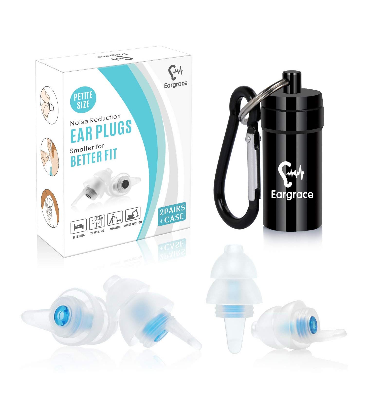 Buy EarGrace Soft Noise Reduction Ear Plugs for Sleeping - 2 Pairs for Small Ear Canals | Hearing Protection for Travel Concerts & Loud Events - Blue - Buy Online on GoSupps.com