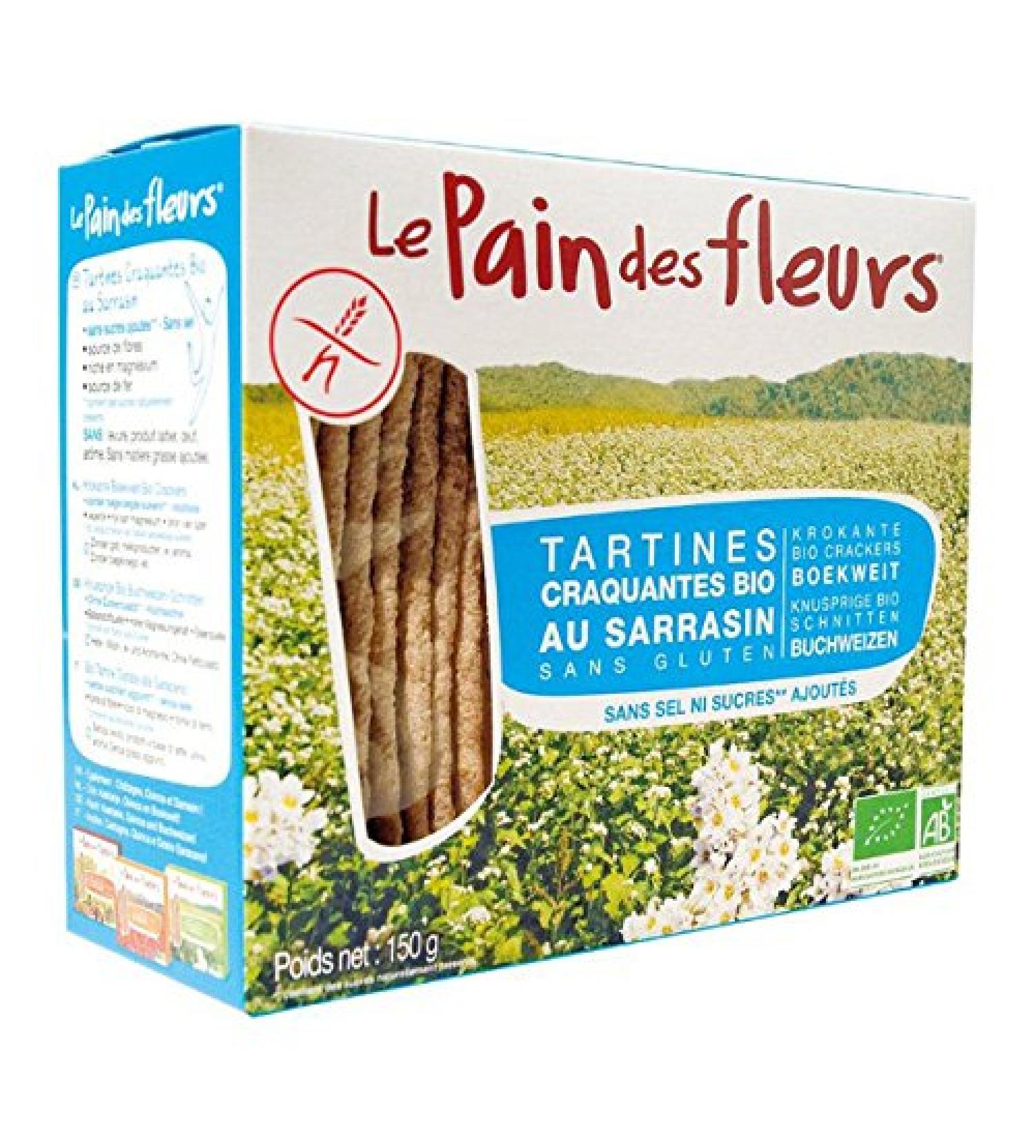 LE PAIN DES FLEURS - Set of 6 Packs of Buckwheat Toast Without Salt and Sugar 150 g - One Unit - Buy Online on GoSupps.com