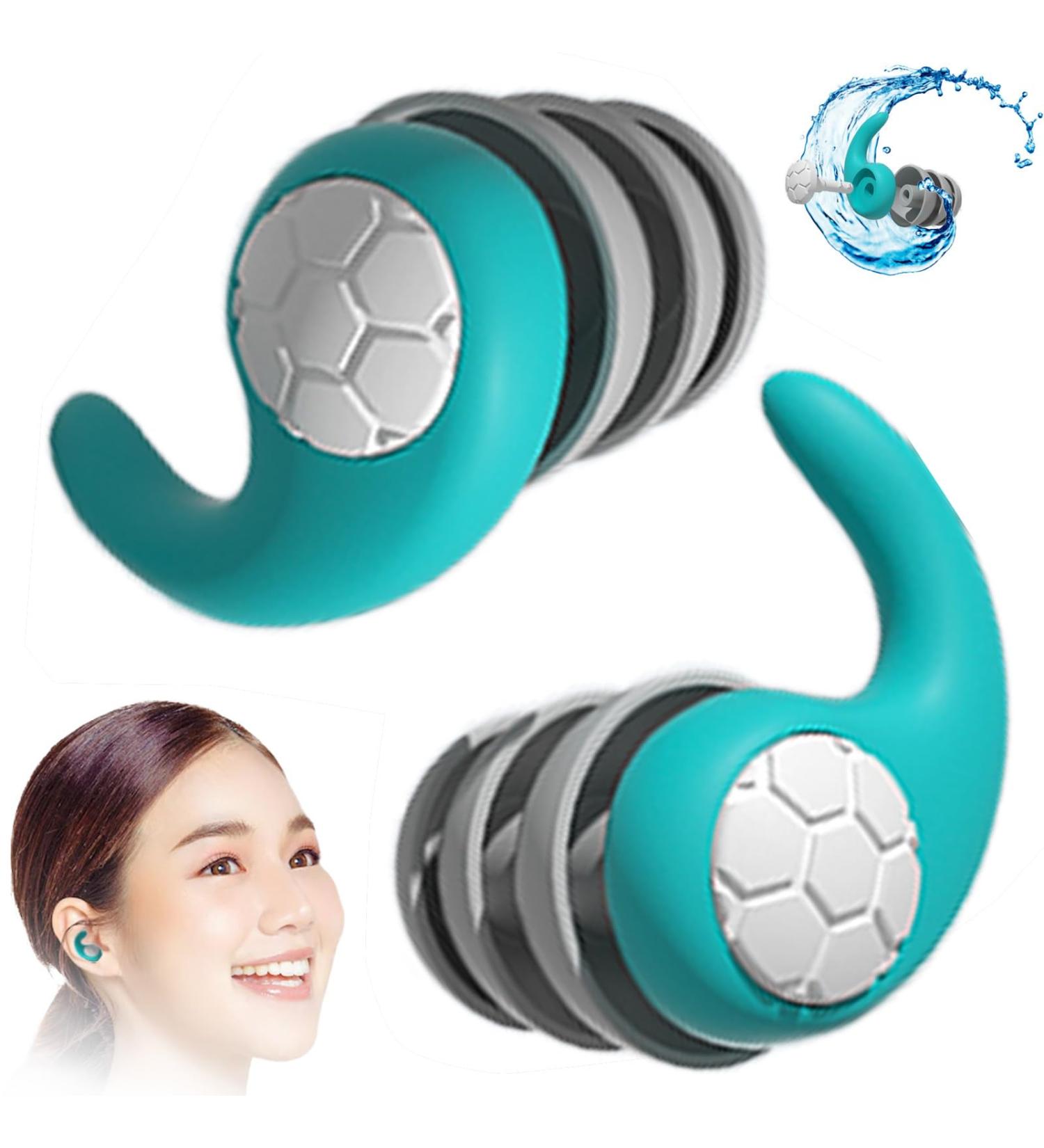 Buy Noise Cancelling Silicone Ear Plugs for Sleeping & Swimming | Soft Waterproof Ear Plugs for Quiet & Comfortable Sleep | Ideal for Ages 12+ - A-green - Buy Online on GoSupps.com