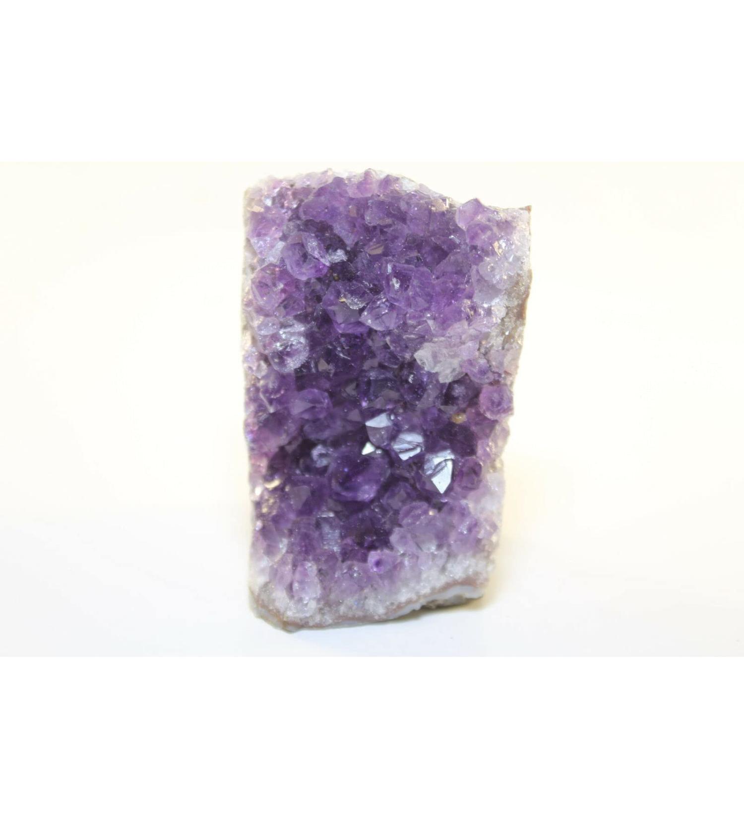 3-3/8" Amethyst Quartz Cut Base Amethyst Specimen Uruguay Raw Stones and Minerals Stone Mineral Specimen - Buy Online on GoSupps.com