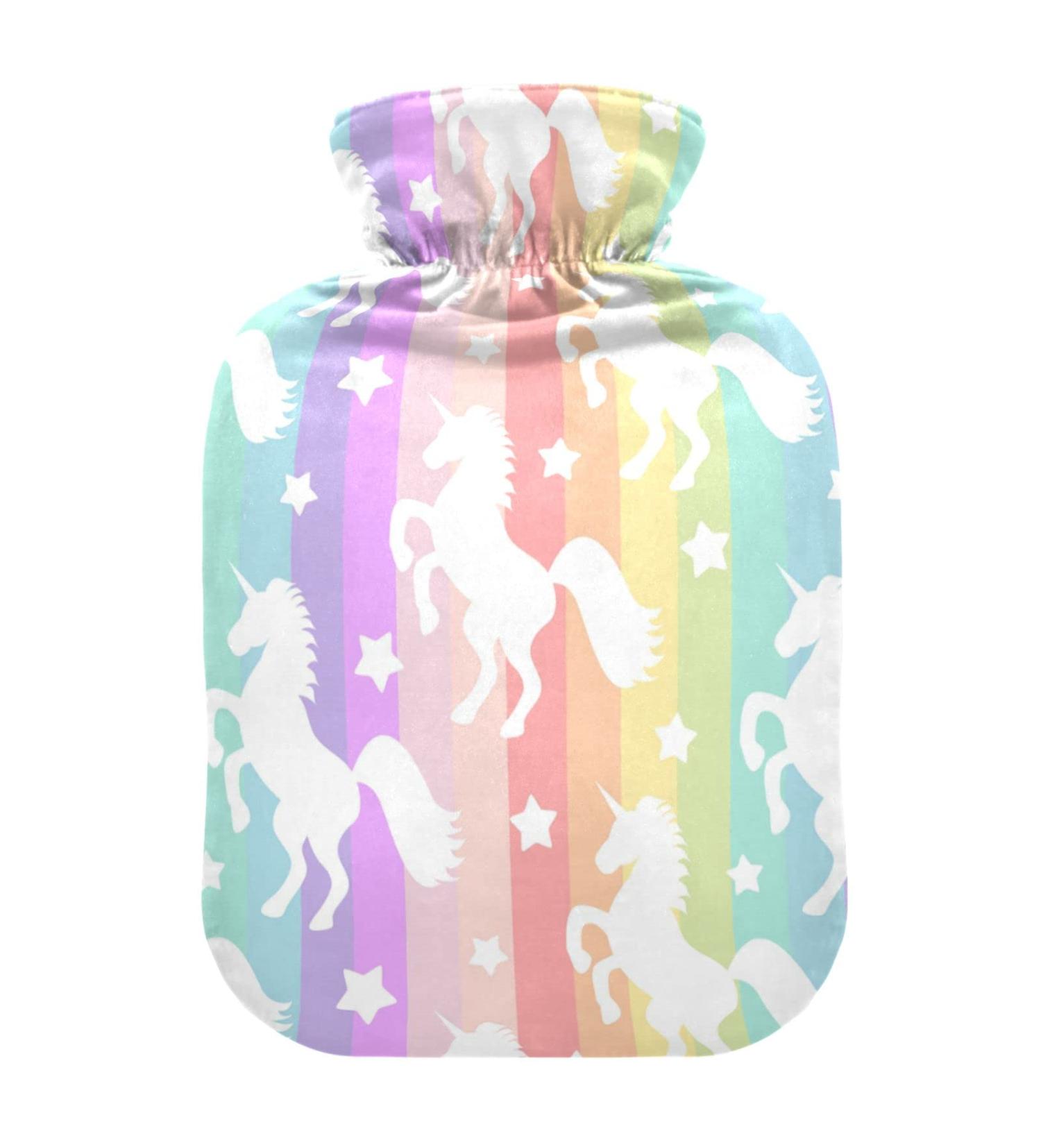 Heat Bottles for Pain Relief - Cute Unicorns & Rainbows 2L Warm Water Bag for Headaches & Back Pain - Buy Online on GoSupps.com