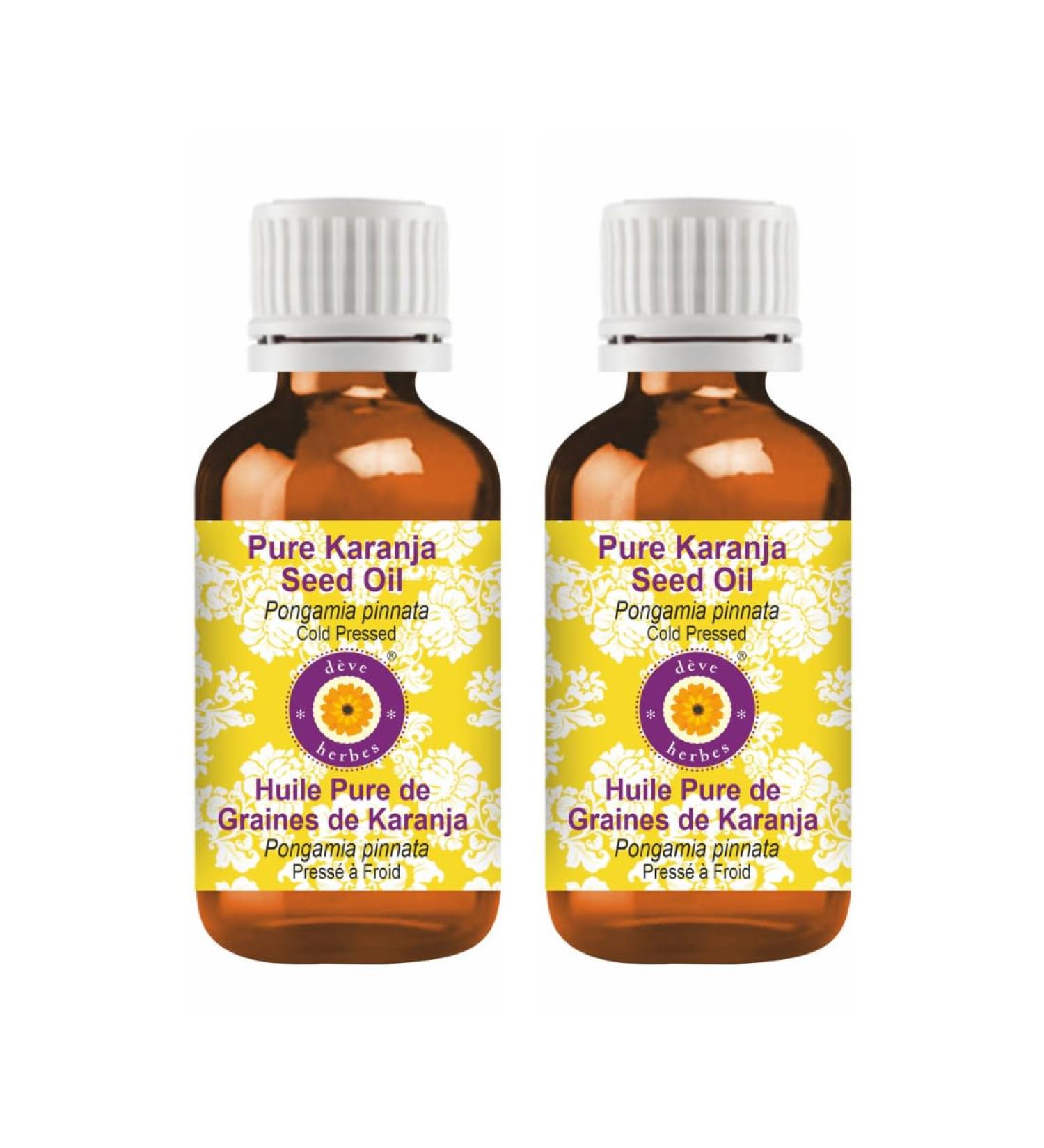 d ve herbes Pure Karanja Seed Oil (Pongamia pinnata) 100% Natural Therapeutic Grade Cold Pressed (Pack of Two) 100ml X 2 (6.76 oz) - Buy Online on GoSupps.com