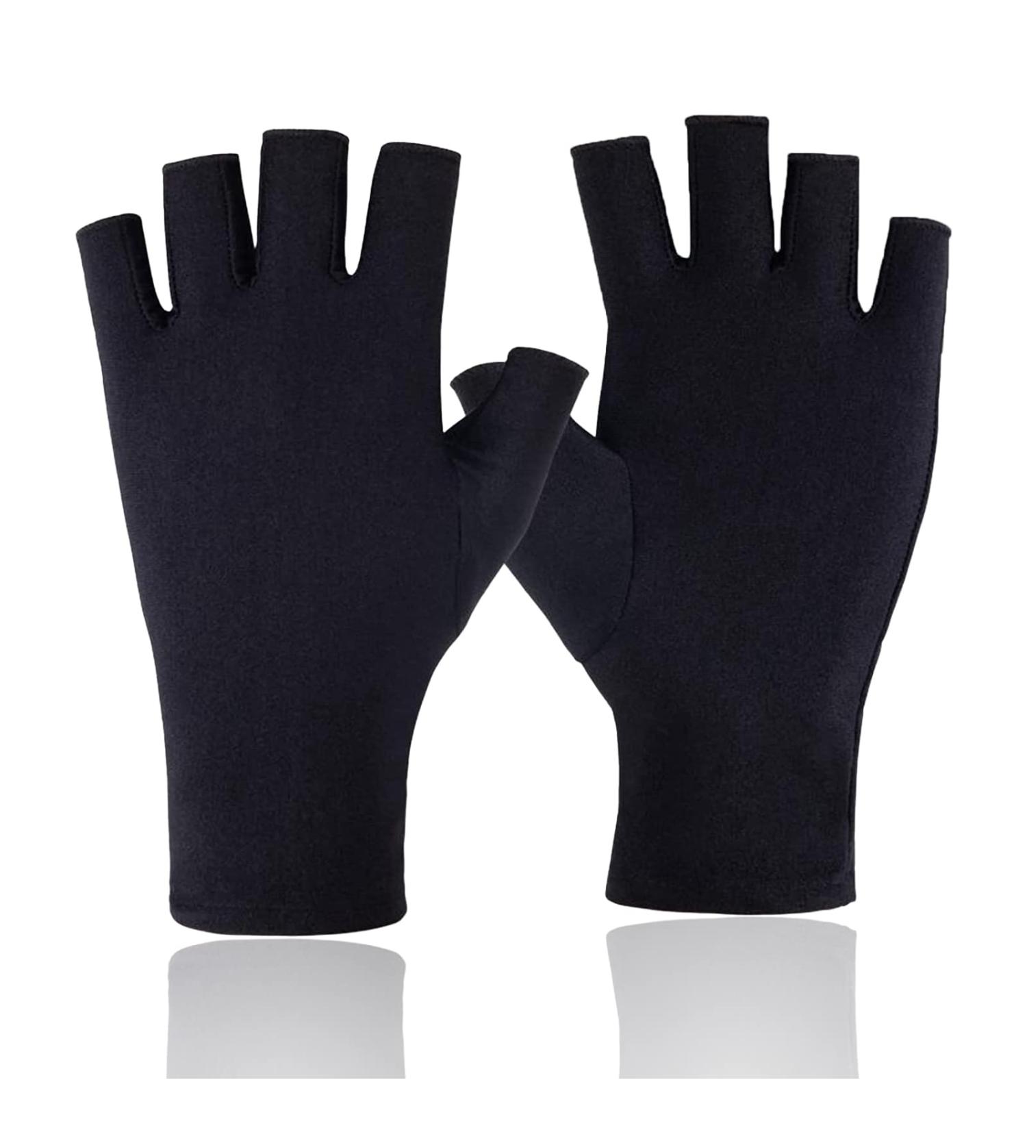 Tongyend UV Gloves for Gel Nails - Professional Fingerless Gloves for UV Nail Lamp Manicure Dryer, Black - Buy Online on GoSupps.com