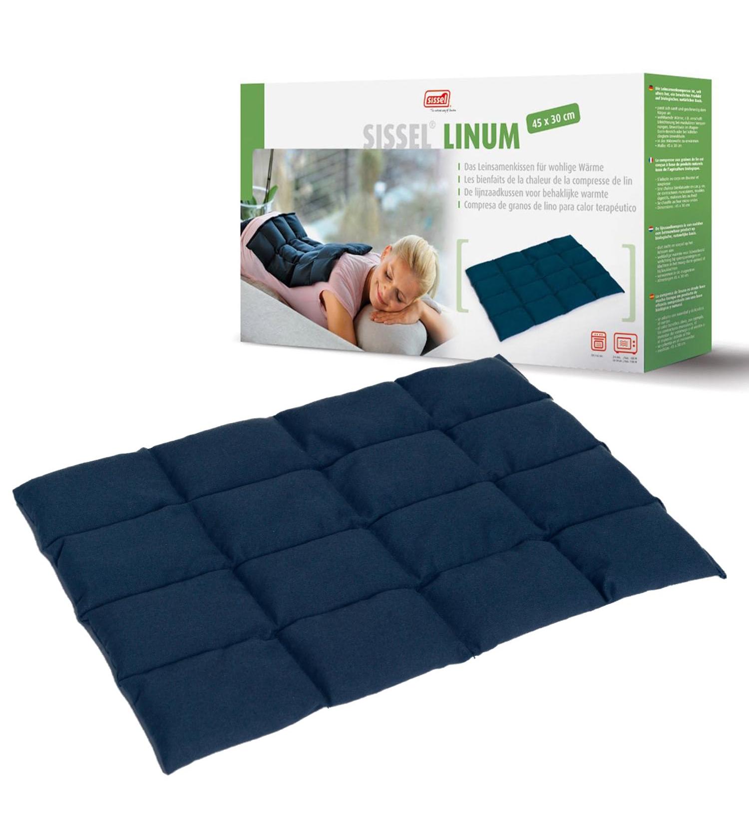 Sissel Linum Classic Heat Pillow | Flaxseed Fill | Wet Warmth & Relaxation | Cotton | Relieve Muscle Tension & Gastrointestinal Comfort | Blue | 45x30cm | International Shipping - Buy Online on GoSupps.com