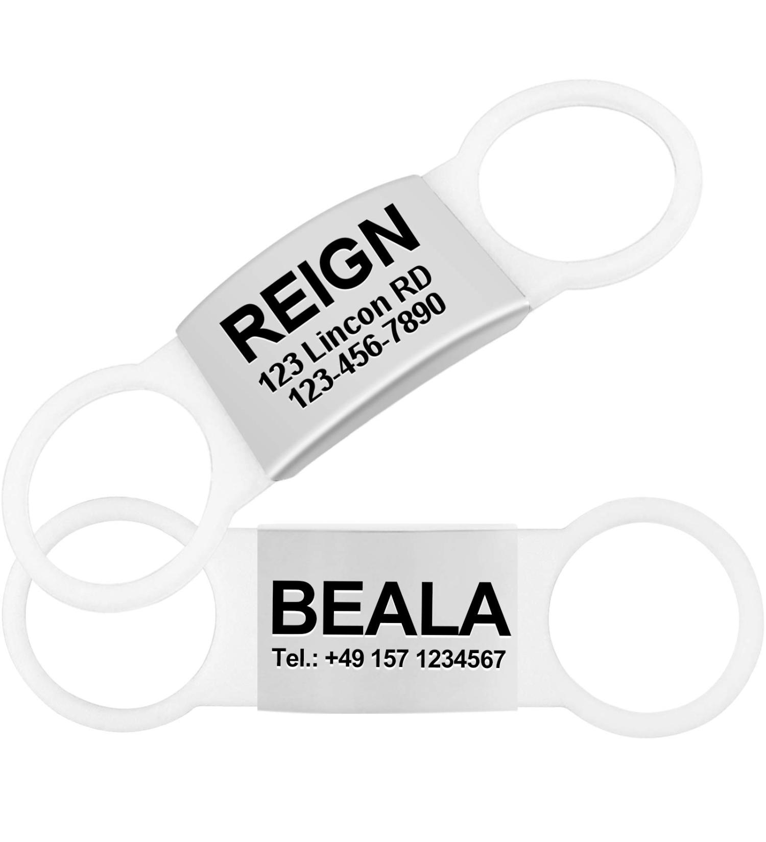 Tagme 2 Pack Personalized Dog ID Tags - Engraved for Small & Medium Breeds | Best Quality Dog Brand - White - Buy Online on GoSupps.com