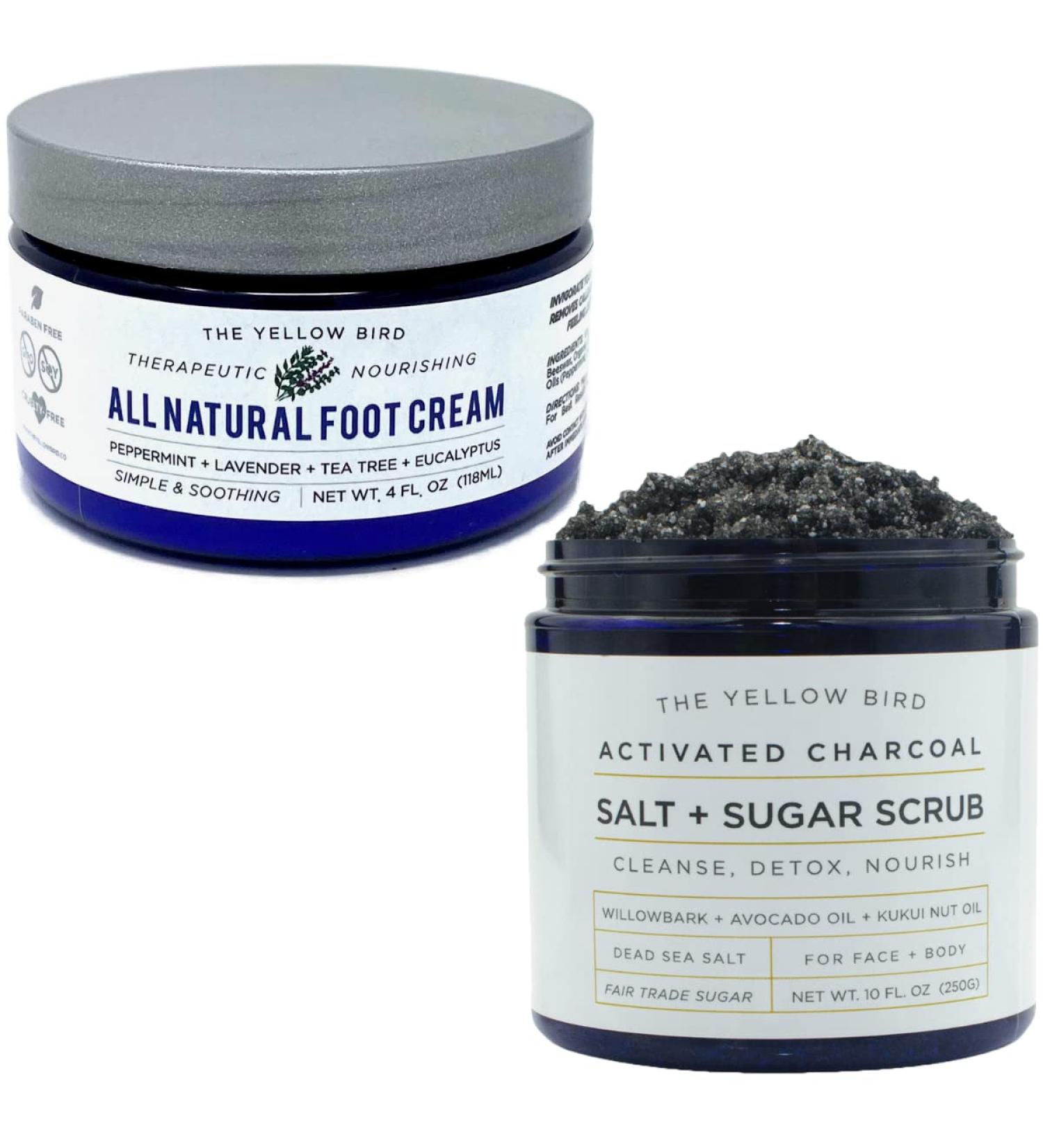 The Yellow Bird Foot Cream & Charcoal Scrub Set - Buy Online on GoSupps.com