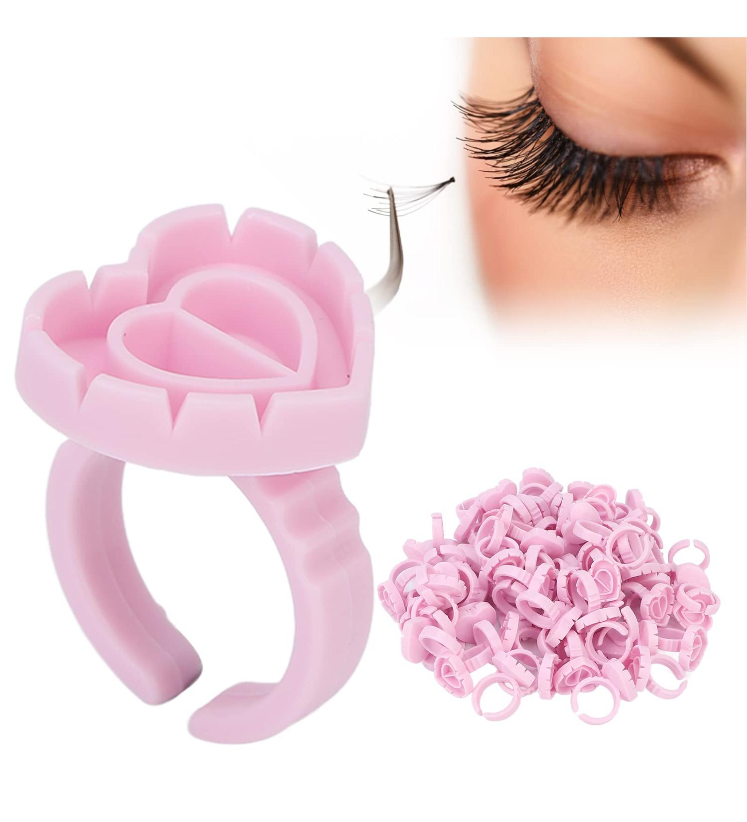 100PC Eyelash Glue Ring Cups - Disposable Adhesive Holders for Eyelash Extensions | Premium Eyelash Tools & Accessories - Buy Online on GoSupps.com