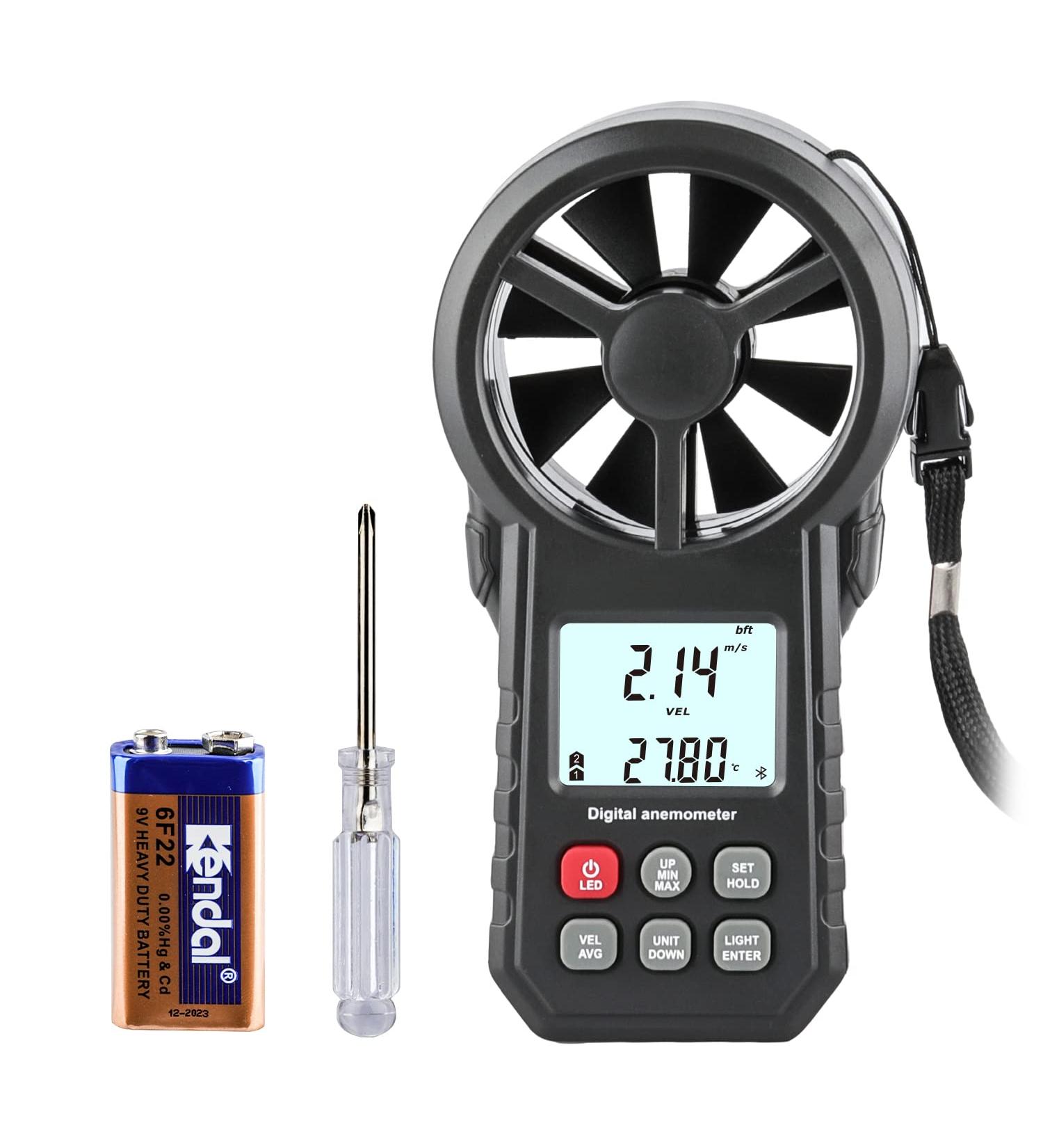 Buy Digital Anemometer | XRClif Wind Turbine Knife & Airflow Meter - USB & Bluetooth for Sailing Surfing & Kite Flying - Buy Online on GoSupps.com