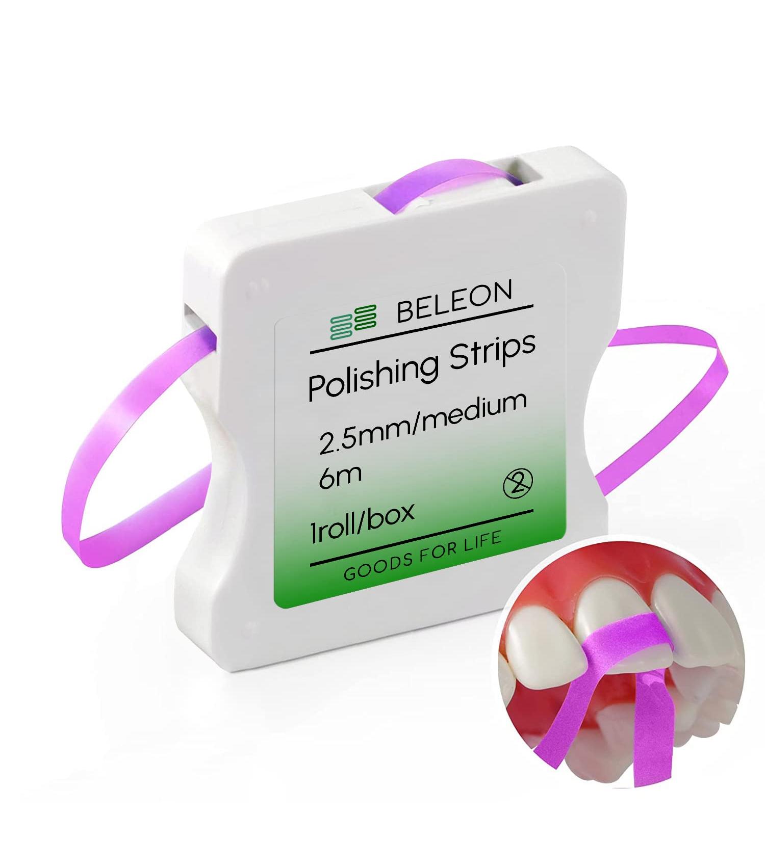 BELEON Dental Polishing Strips - Medium Tooth Polisher & Teeth Cleaning Tool | 2.5mm x 6M Abrasive Strip for Deep Dental Care - Buy Online on GoSupps.com
