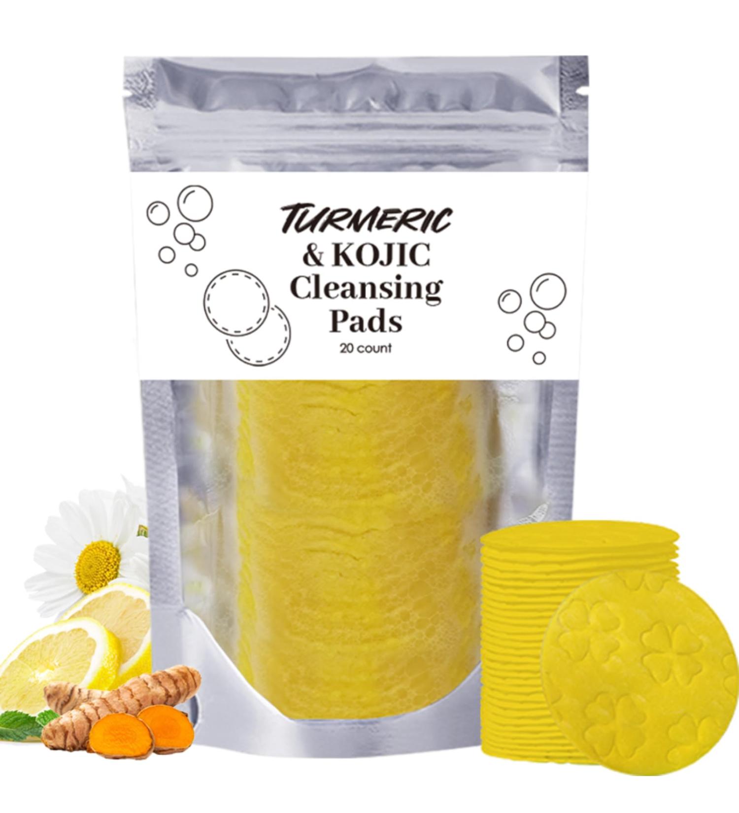 Turmeric & Kojic Acid Face Exfoliator Pad - Cleansing Pads - Gentle Face Toner Pads - Brighting Skin Exfoliating Pads - Exfoliating Face Pads Fade Acne Nourish Face Care - Buy Online on GoSupps.com