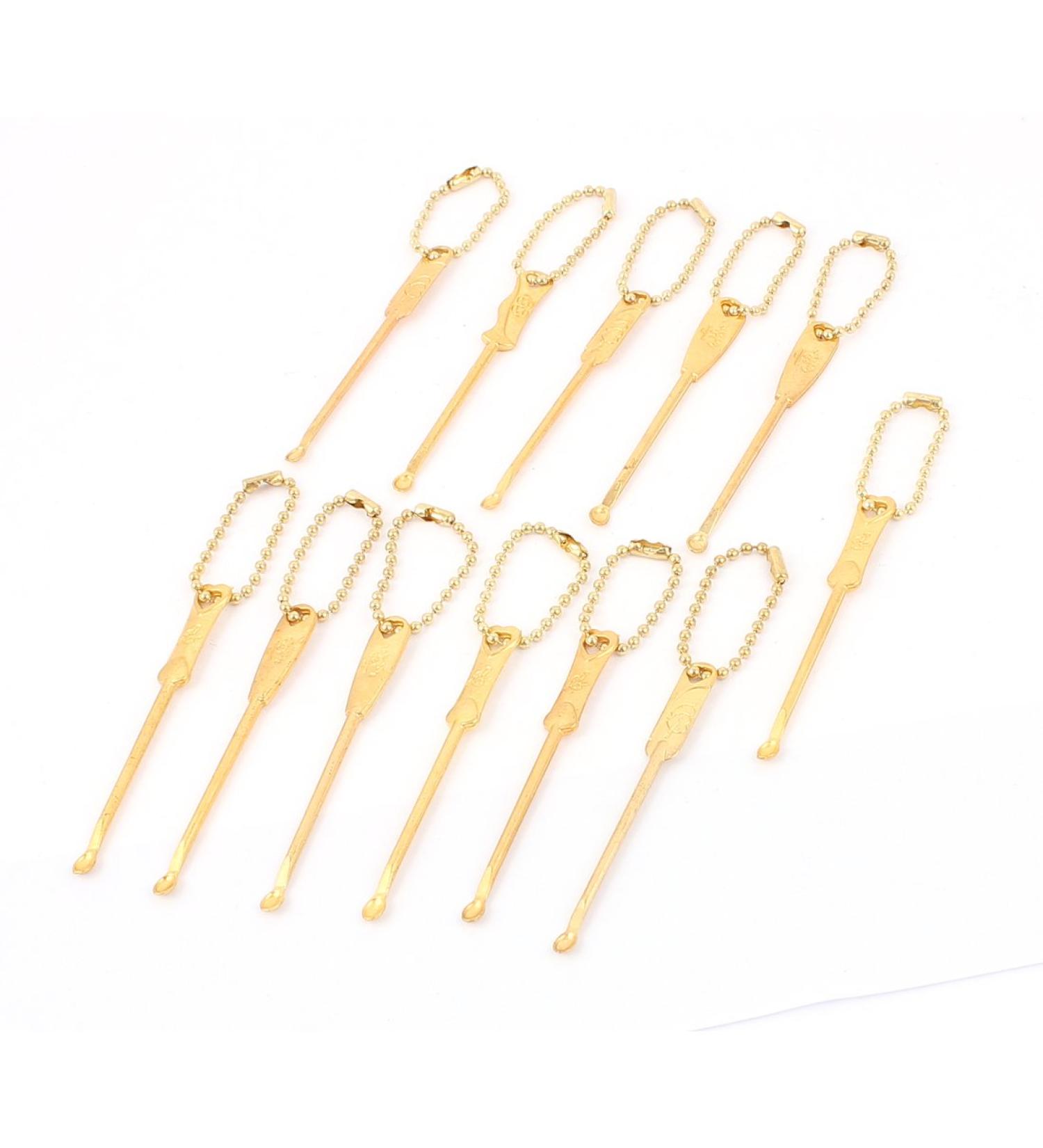 Qtqgoitem Metal Ear Wax Remover Cleaner Earpicks Beauty Tool 12Pcs Gold Tone (Model: 99b 99b f9d 396 0bf)