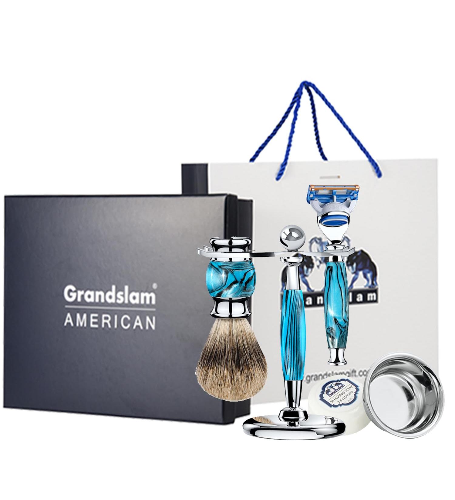 Luxury Shaving Gift Set - Safety Razor Brush & Stand for Men | Perfect Father's Day Business Gift Boyfriend & Husband Present - Buy Online on GoSupps.com