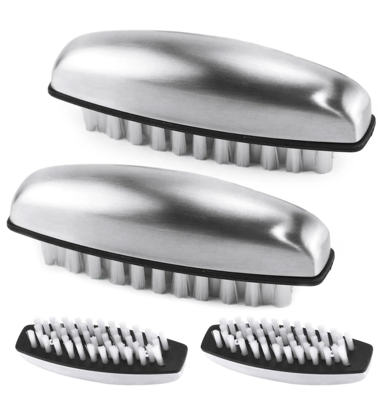 4-Piece Stainless Steel Hand Washing Brush Set | 2-in-1 Nail & Kitchen Cleaning Brush | Ideal for Grooming & Bathroom Use - Buy Online on GoSupps.com