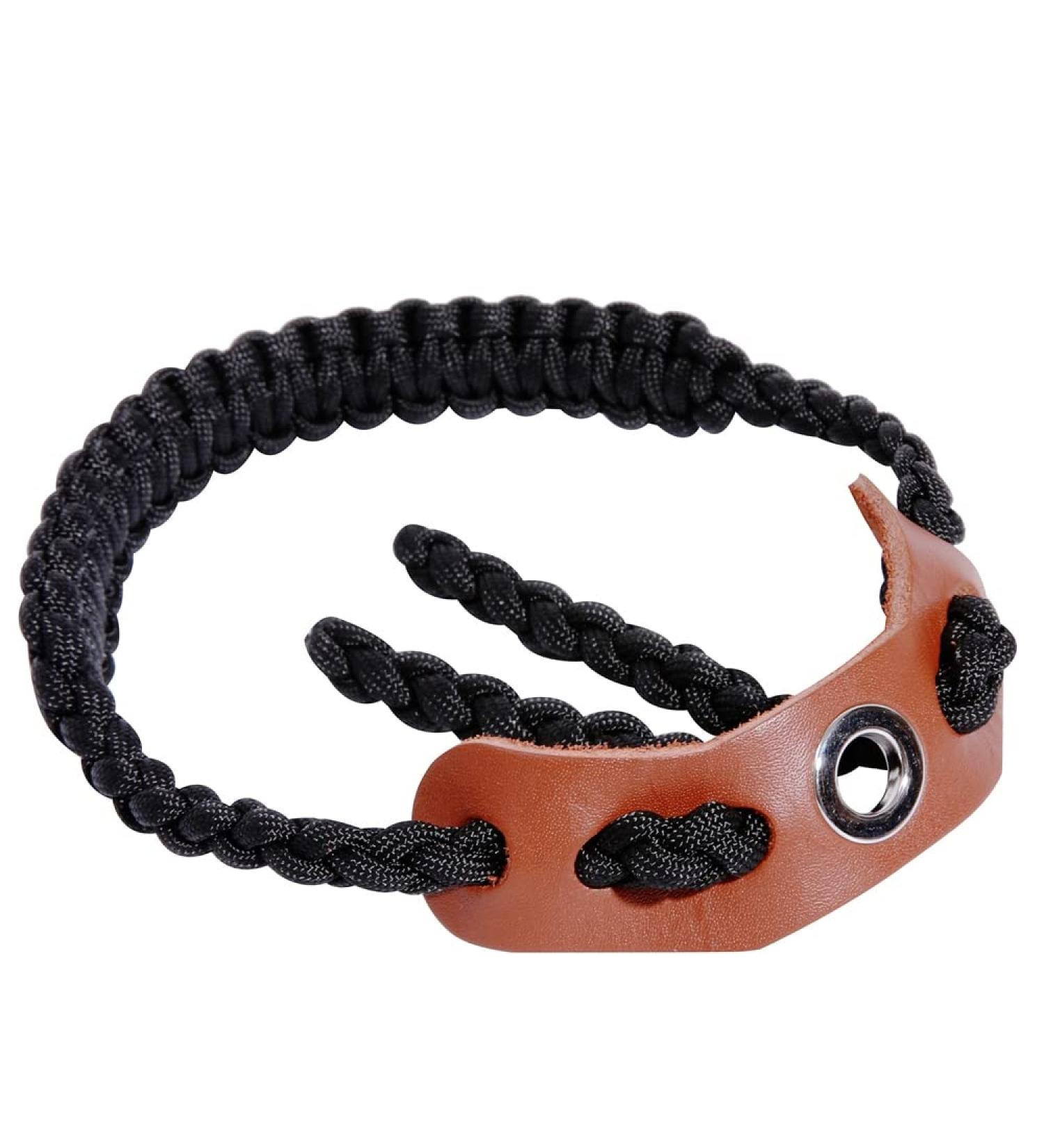 Elm Ray Archery Bow Wrist Sling - Durable 550 Paracord & Leather - Black - Buy Online on GoSupps.com