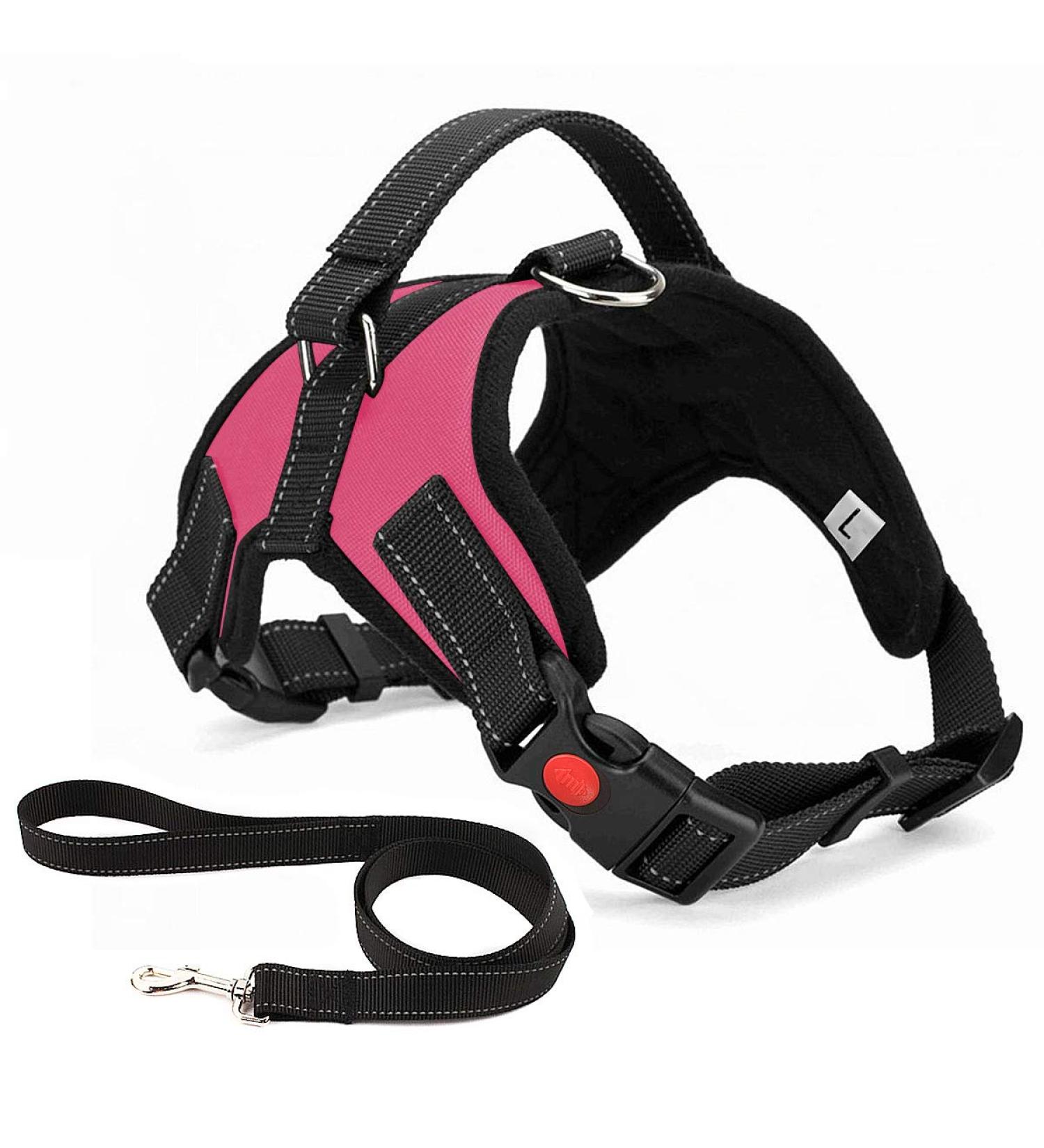 Musonic No Pull Dog Harness Breathable Adjustable Comfort Free Lead Included for Small Medium Large Dog Best for Training Walking S Pink S (Pack of 1) Pink - Buy Online on GoSupps.com