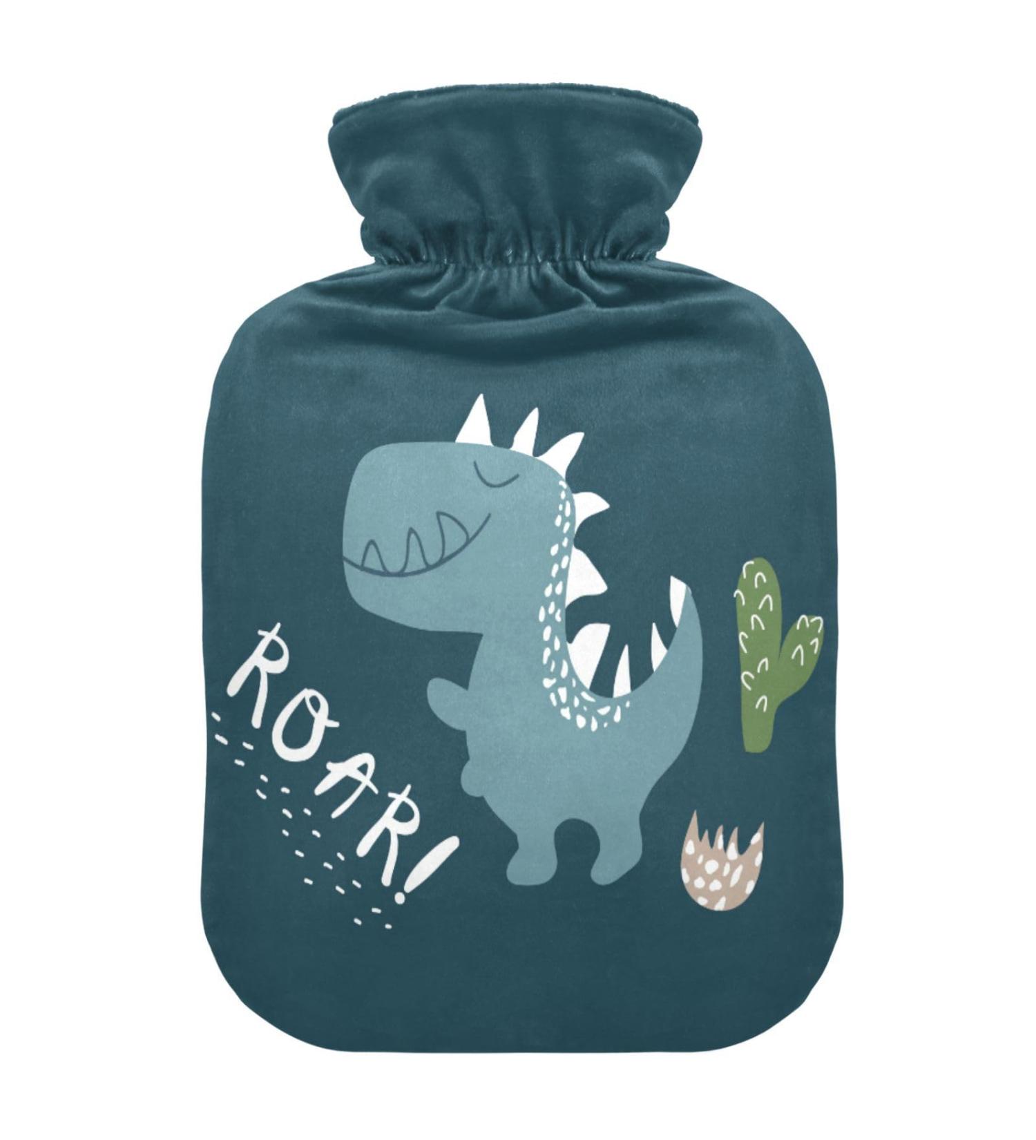 Buy Cute Dinosaur Print 1L Heat Bottle - Plush Warming Bag for Winter Sports & Outdoor | Ideal for Back Neck & Legs - Discharge-Proof Cap - Buy Online on GoSupps.com