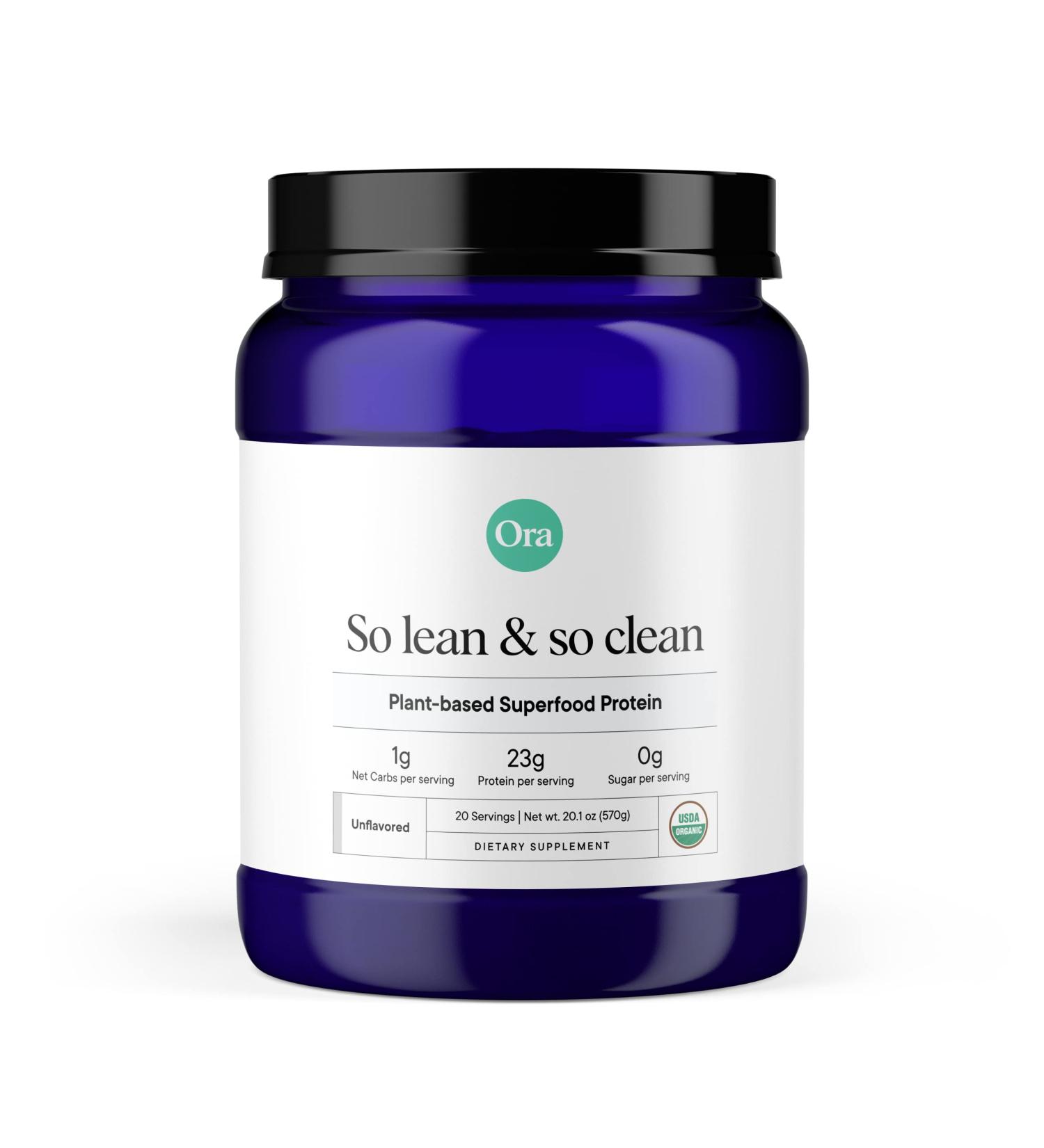 Ora Organic Vegan Protein Powder - 21g Plant Based Protein Powder for Women and Men | Keto Friendly, Gluten Free, Paleo, Dairy-Free, Gluten-Free, Soy-Free - Unflavored, 20 Servings