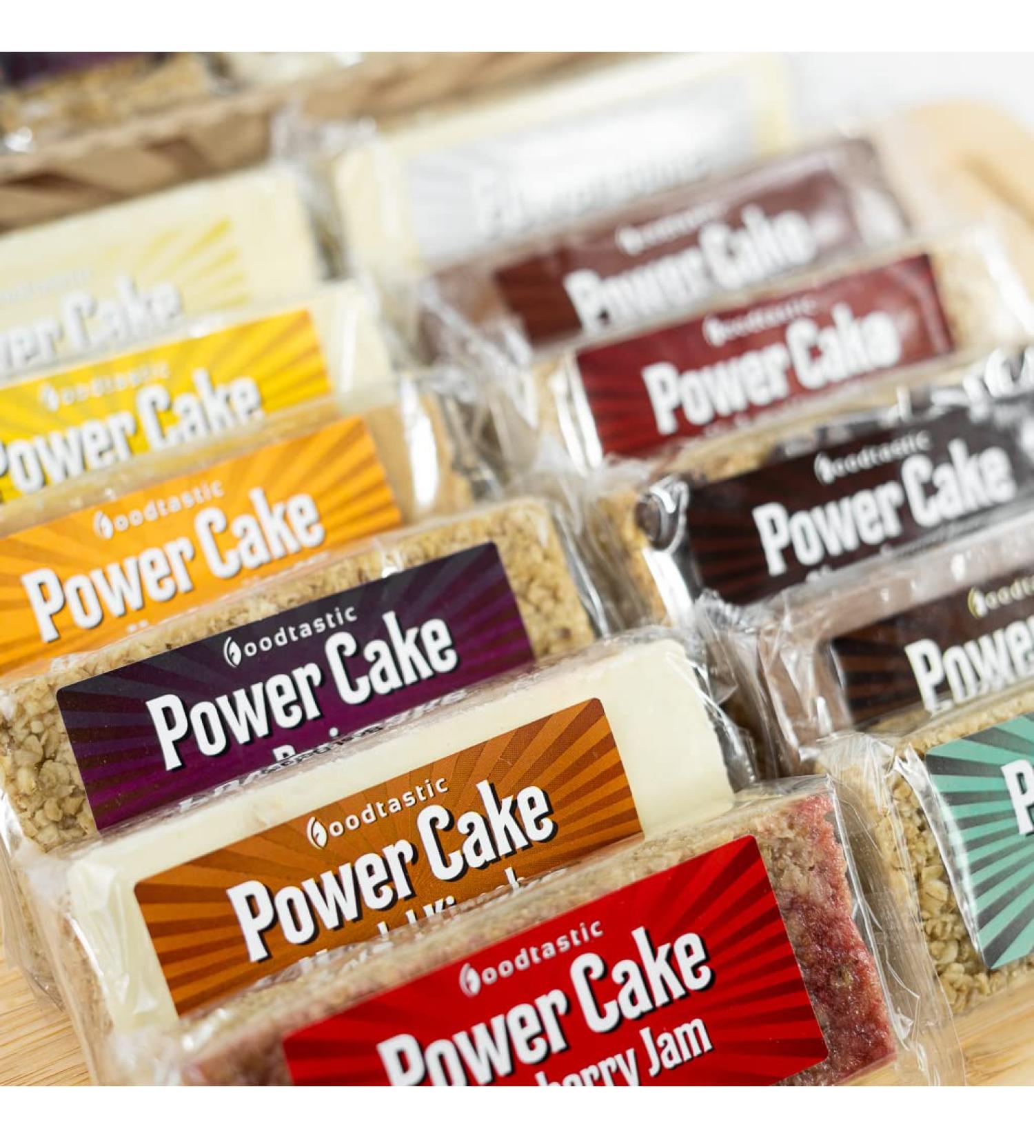 Foodtastic Power Cake Mix Box - Buy 12 x 120g Juicy Handmade Oat Bars | Delicious Flapjack Energy Bars for International Shipping - Buy Online on GoSupps.com