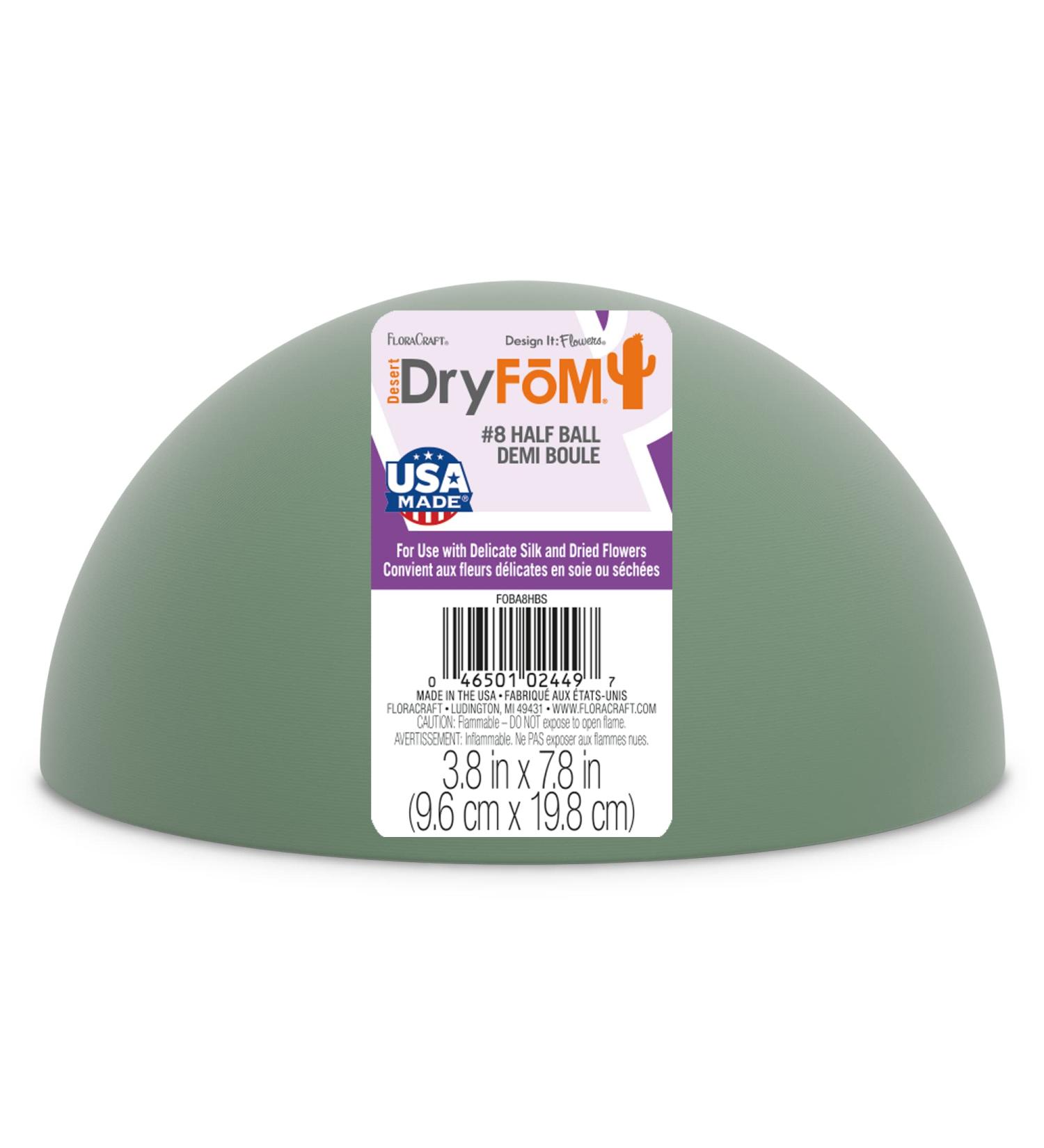 FloraCraft Floral DryFM Half Ball Green 8 x 4 - Perfect for DIY Floral Arrangements - Buy Online on GoSupps.com