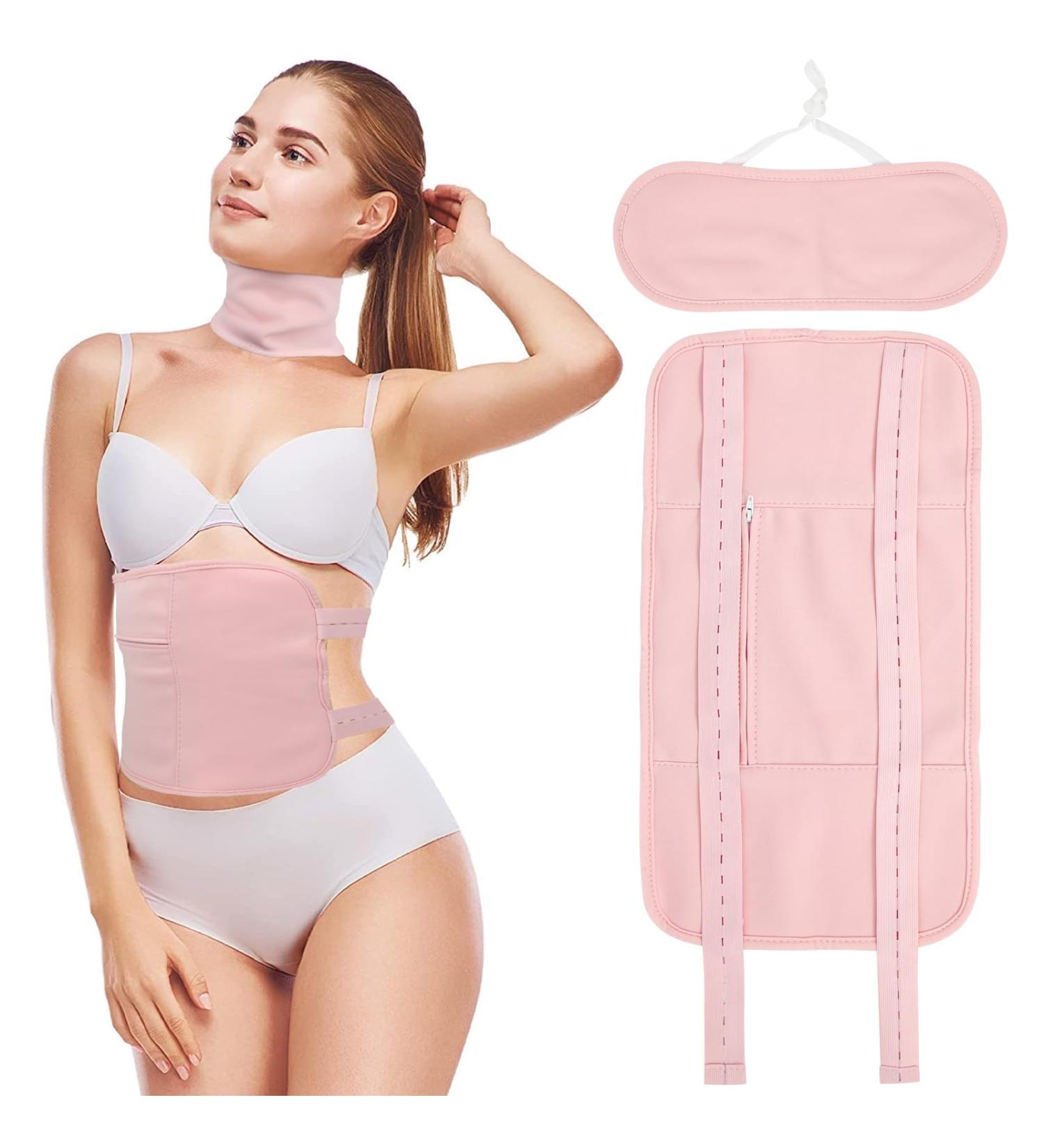 Castor Oil Pack Wrap 2Pack Organic Cotton Waist and Neck Oil Packs Reusable for Relieve Stress Liver Detox Sleep Aid Adjustable Compress Wrap Kit Washable (Pink) - Buy Online on GoSupps.com