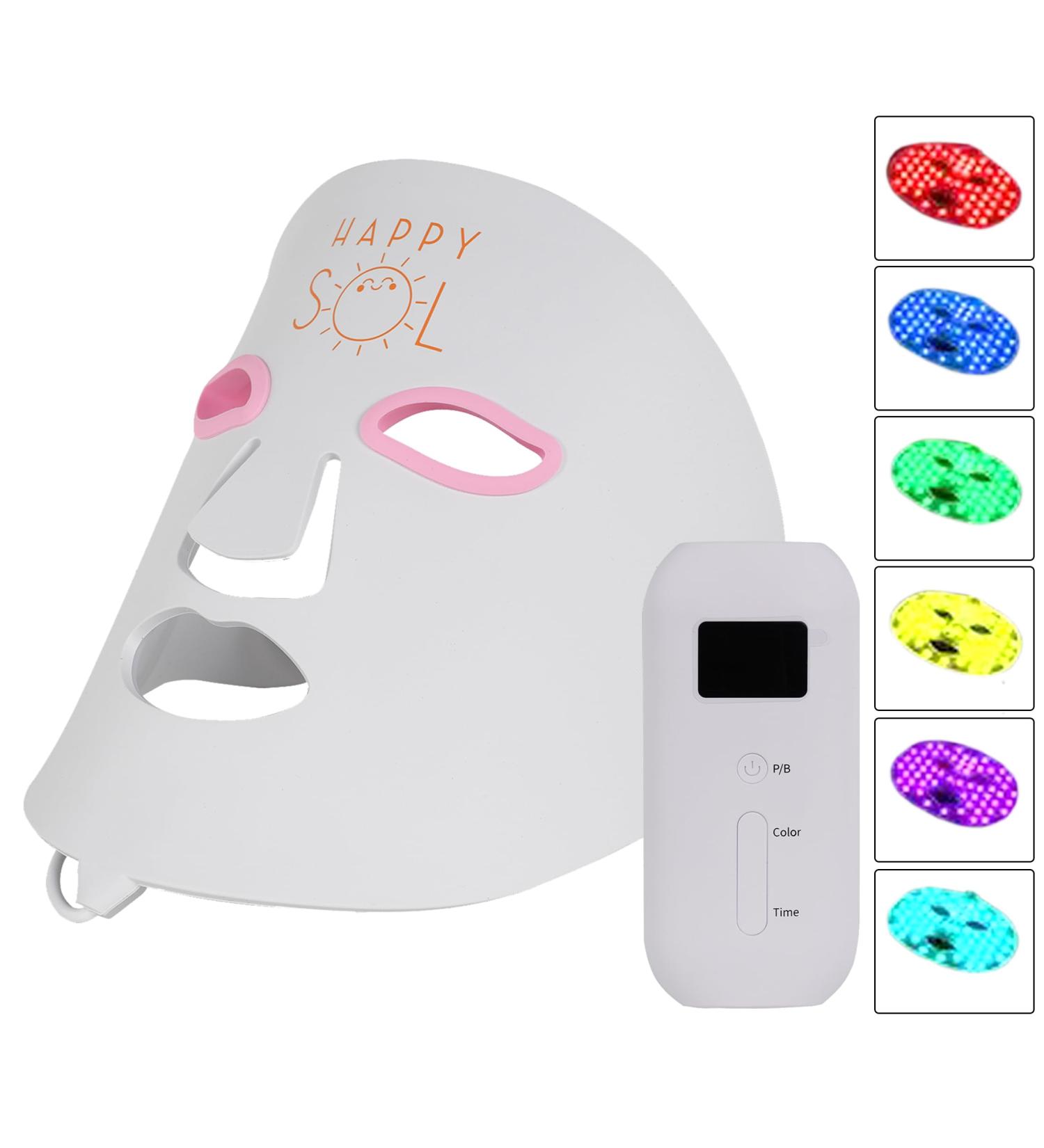 Light Therapy Face Mask - 7 Color LED - Skin Care Red Light Mask - Comfortable Design for All Skin Types - International Shipping Available - Buy Online on GoSupps.com